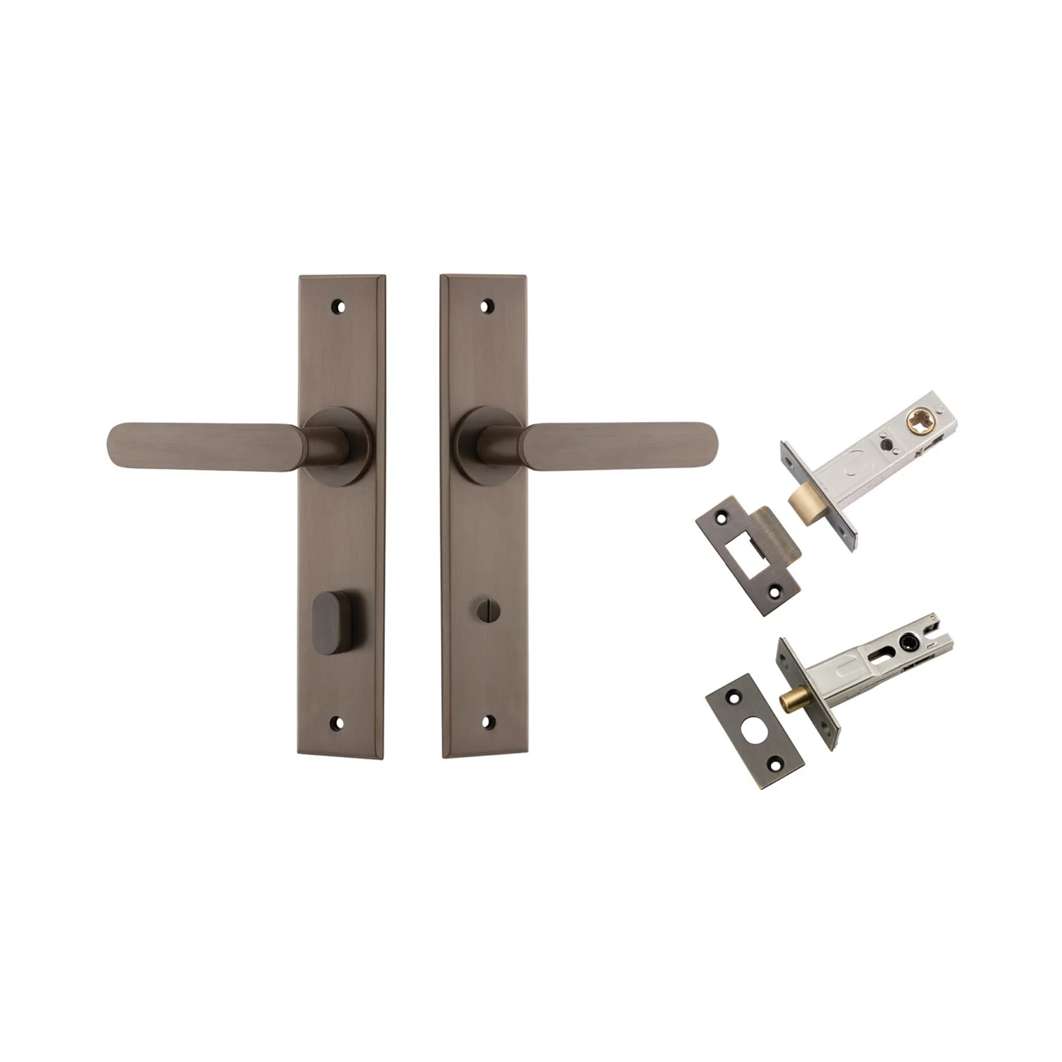 Iver Bronte Door Lever Handle on Chamfered Backplate Privacy Kit with Turn - Image 7