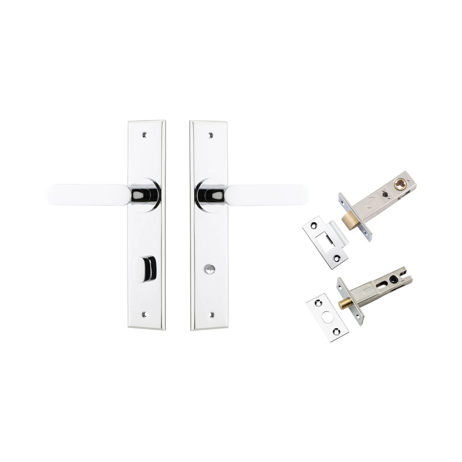 Iver Bronte Door Lever Handle on Chamfered Backplate Privacy Kit with Turn - Image 8