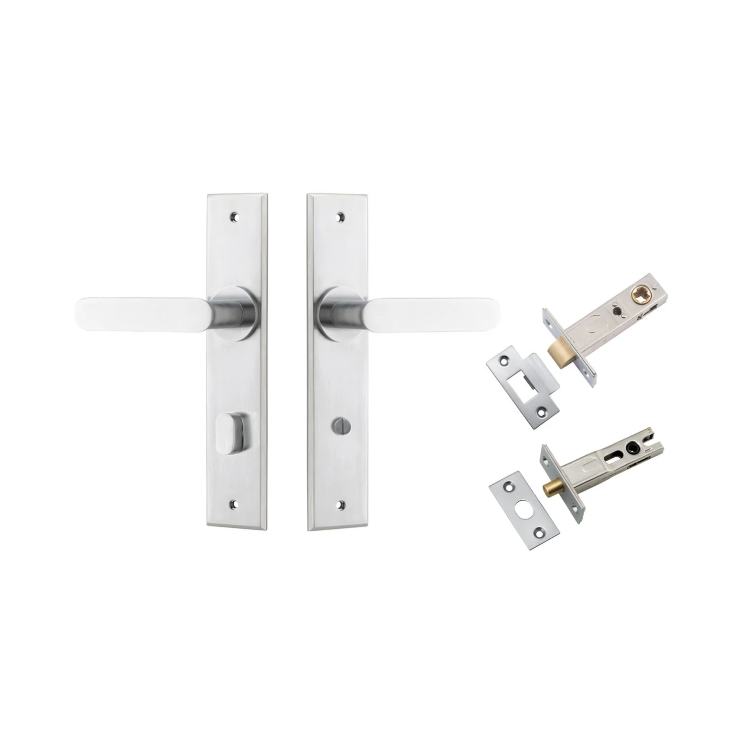 Iver Bronte Door Lever Handle on Chamfered Backplate Privacy Kit with Turn - Image 9