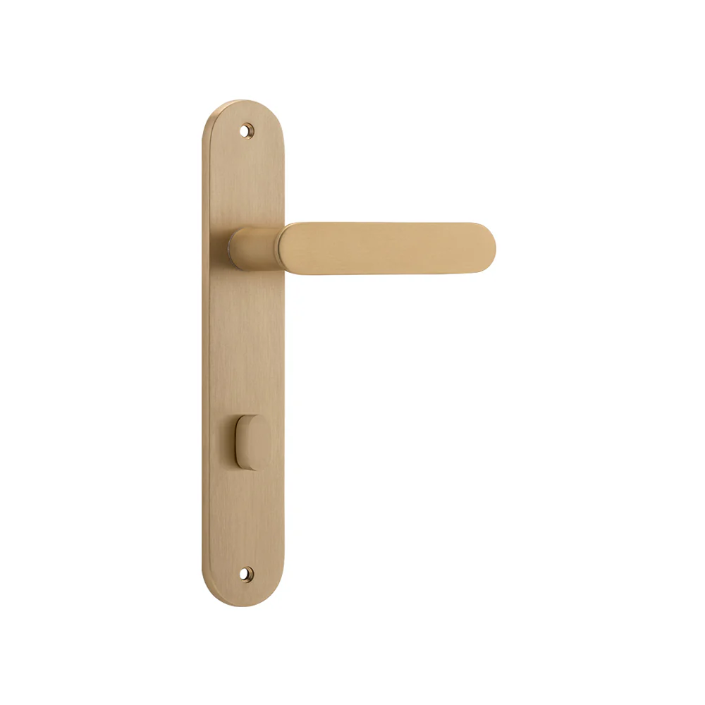 Iver Bronte Door Lever Handle on Oval Backplate Brushed Brass - Image 6