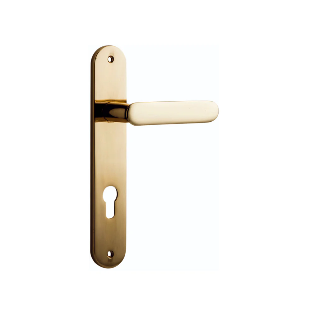 Iver Bronte Door Lever Handle on Oval Backplate Polished Brass - Image 5