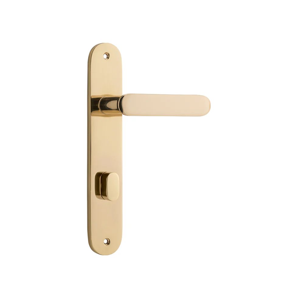Iver Bronte Door Lever Handle on Oval Backplate Polished Brass - Image 6