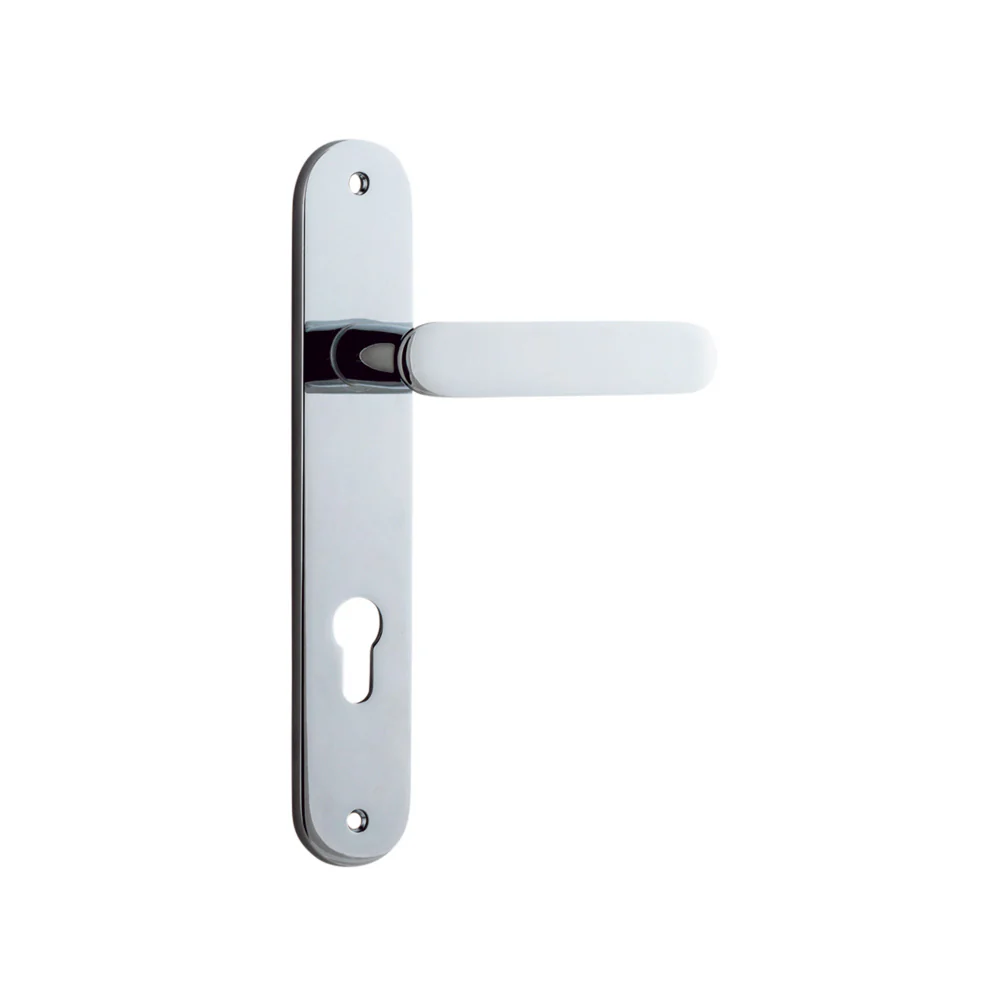 Iver Bronte Door Lever Handle on Oval Backplate Polished Chrome - Image 5
