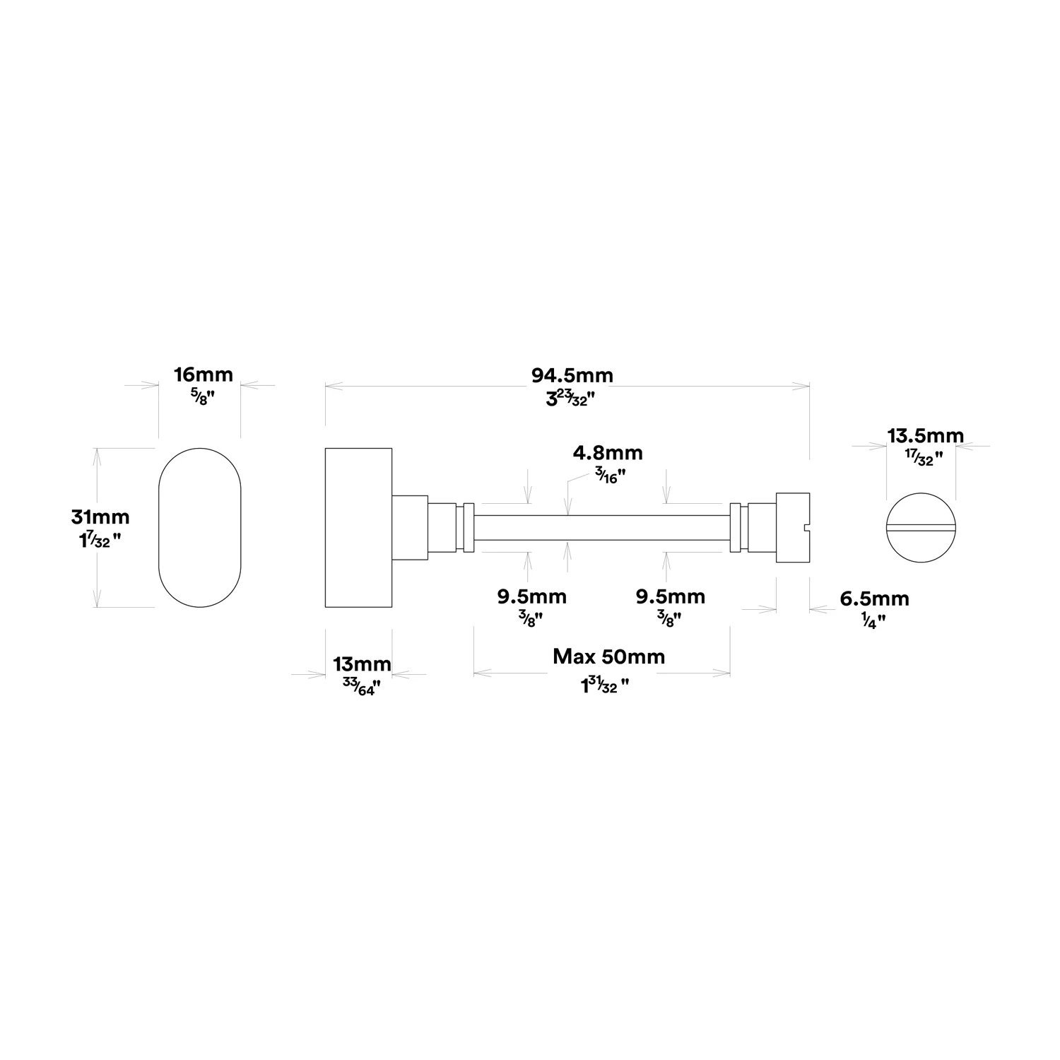 Iver Bronte Door Lever Handle on Oval Backplate Privacy Kit with Turn - Image 3