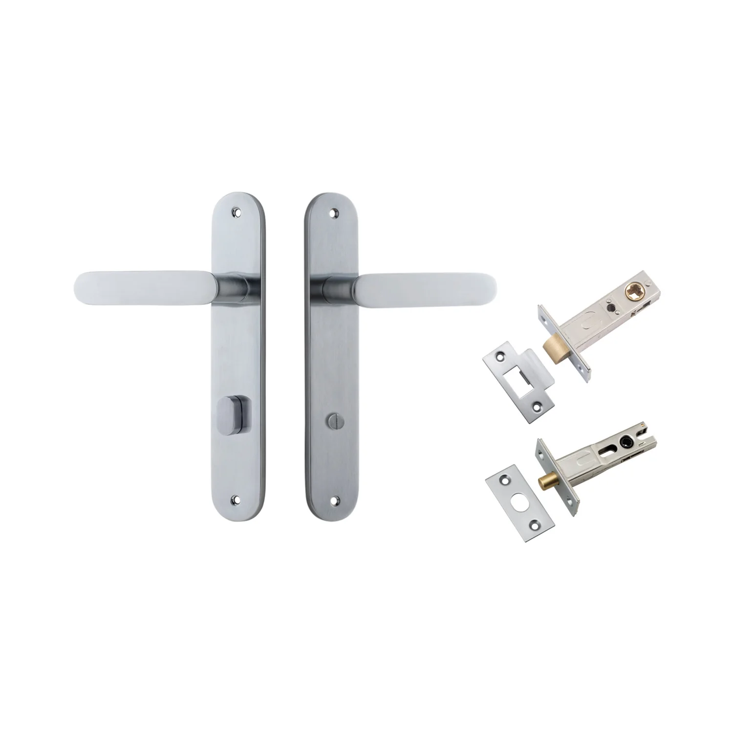 Iver Bronte Door Lever Handle on Oval Backplate Privacy Kit with Turn - Image 9