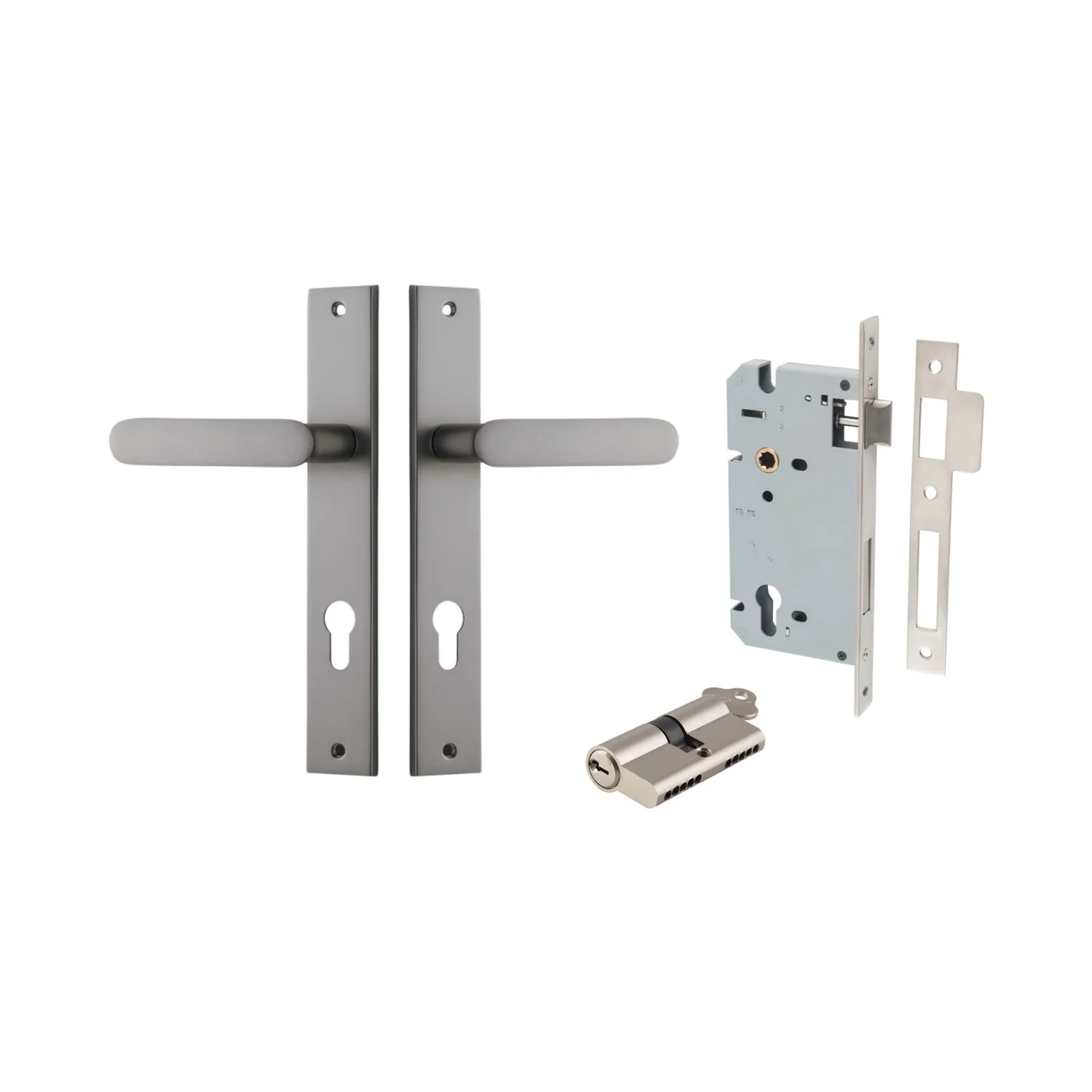 Iver Bronte Door Lever Handle on Rectangular Backplate Entrance Kit Key/Key - Image 11