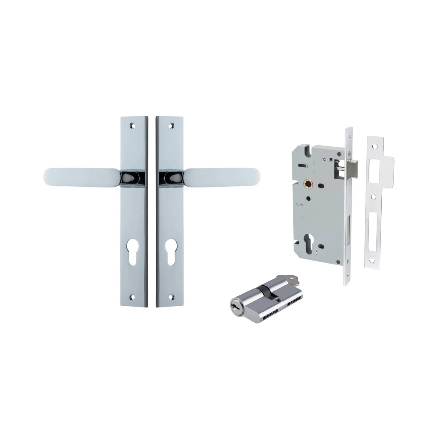 Iver Bronte Door Lever Handle on Rectangular Backplate Entrance Kit Key/Key - Image 8