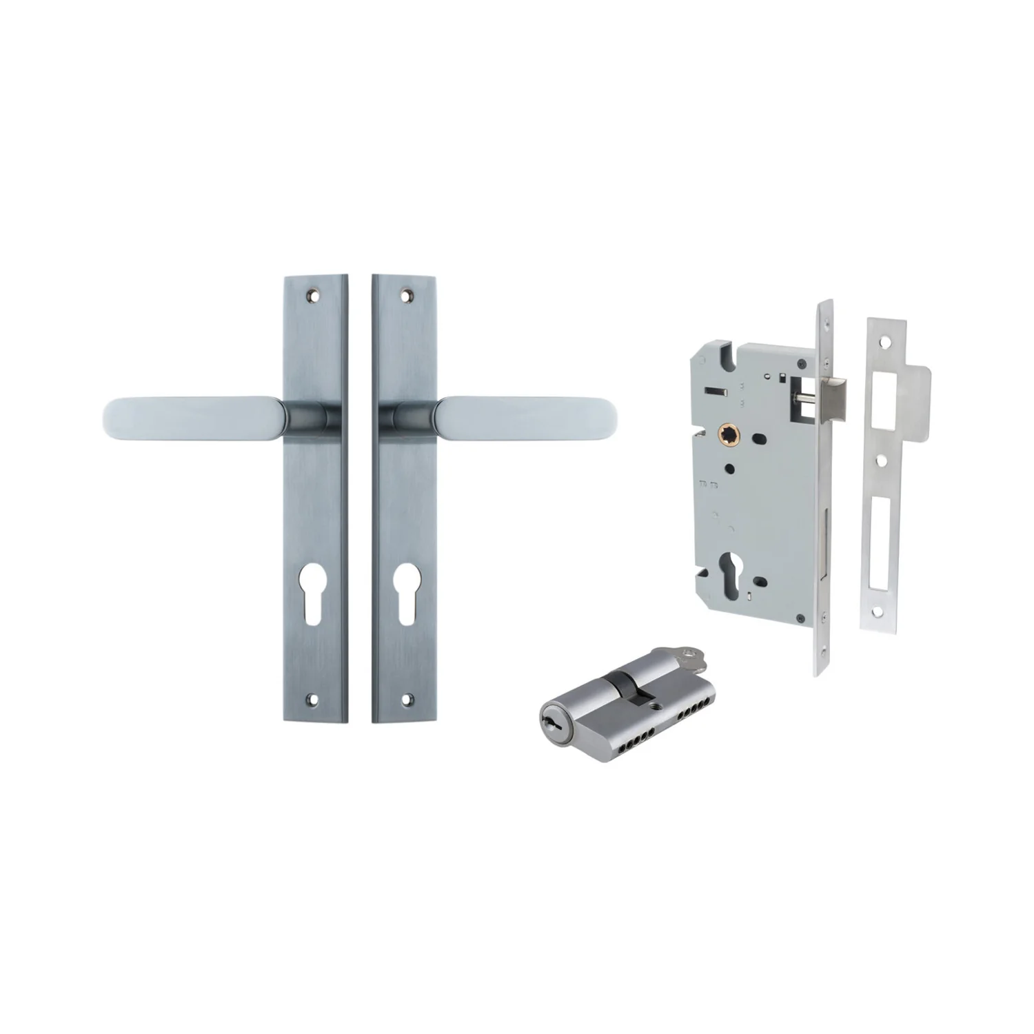 Iver Bronte Door Lever Handle on Rectangular Backplate Entrance Kit Key/Key - Image 9