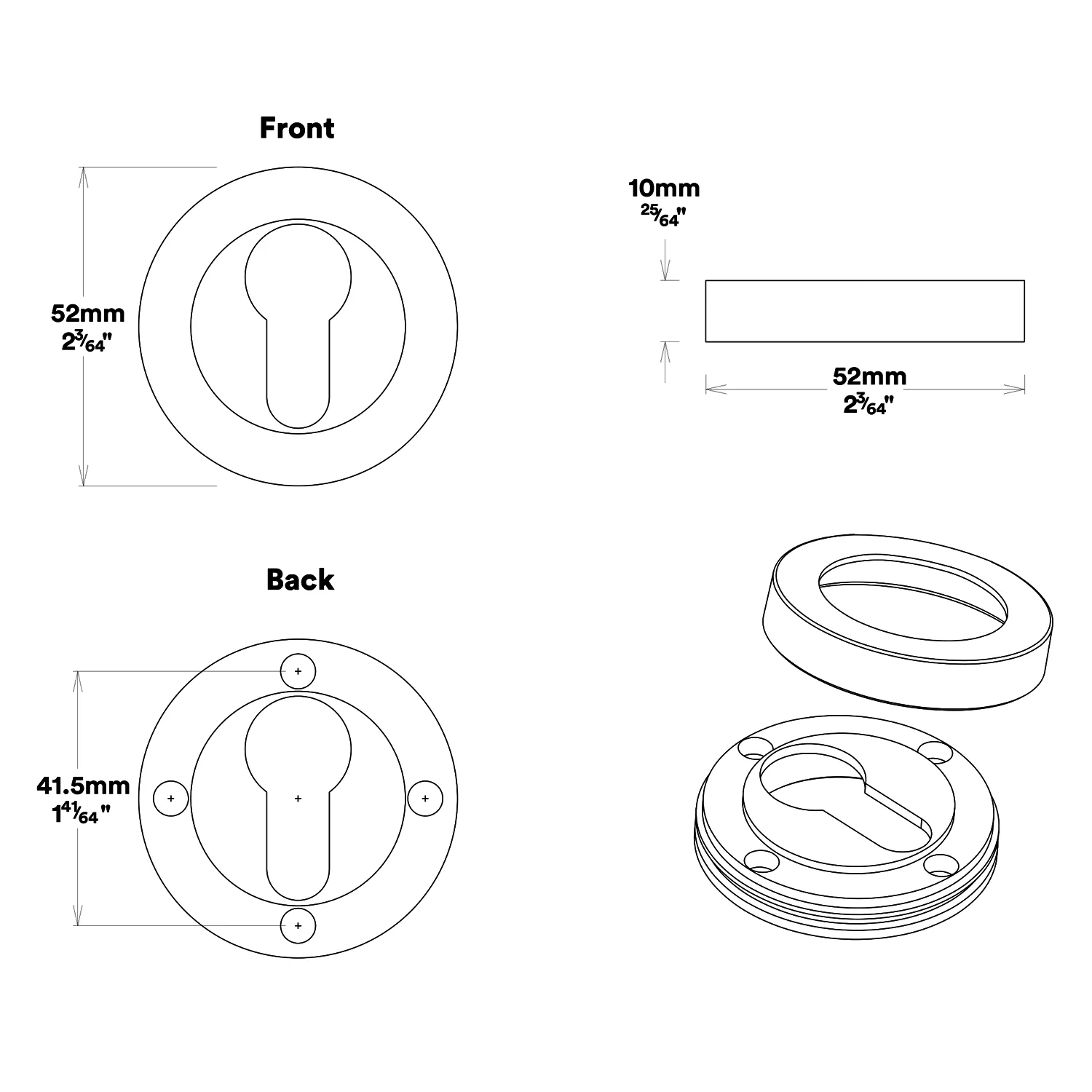 Iver Bronte Door Lever Handle on Round Rose Entrance Kit Key/Key - Available in Various Finishes - Image 5