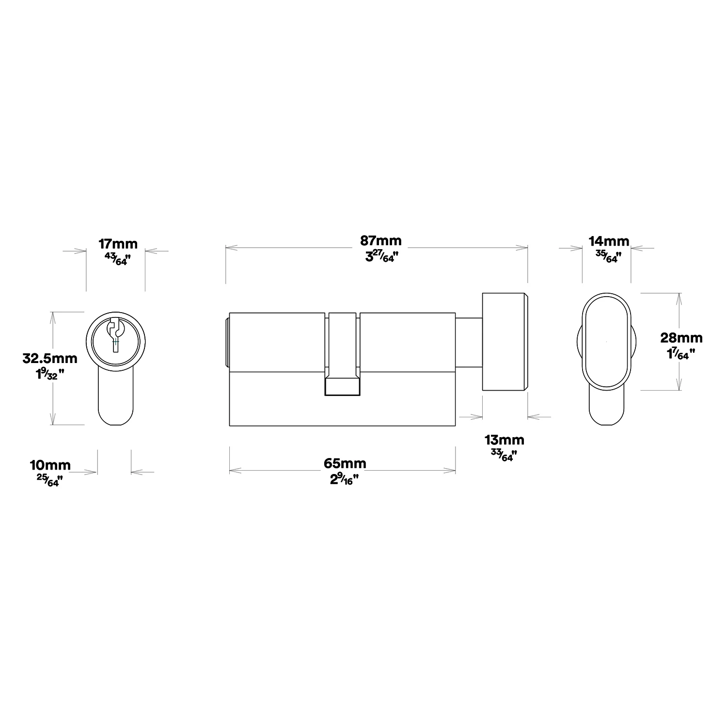 Iver Bronte Door Lever Handle on Round Rose Entrance Kit Key/Thumb - Available in Various Finishes - Image 6
