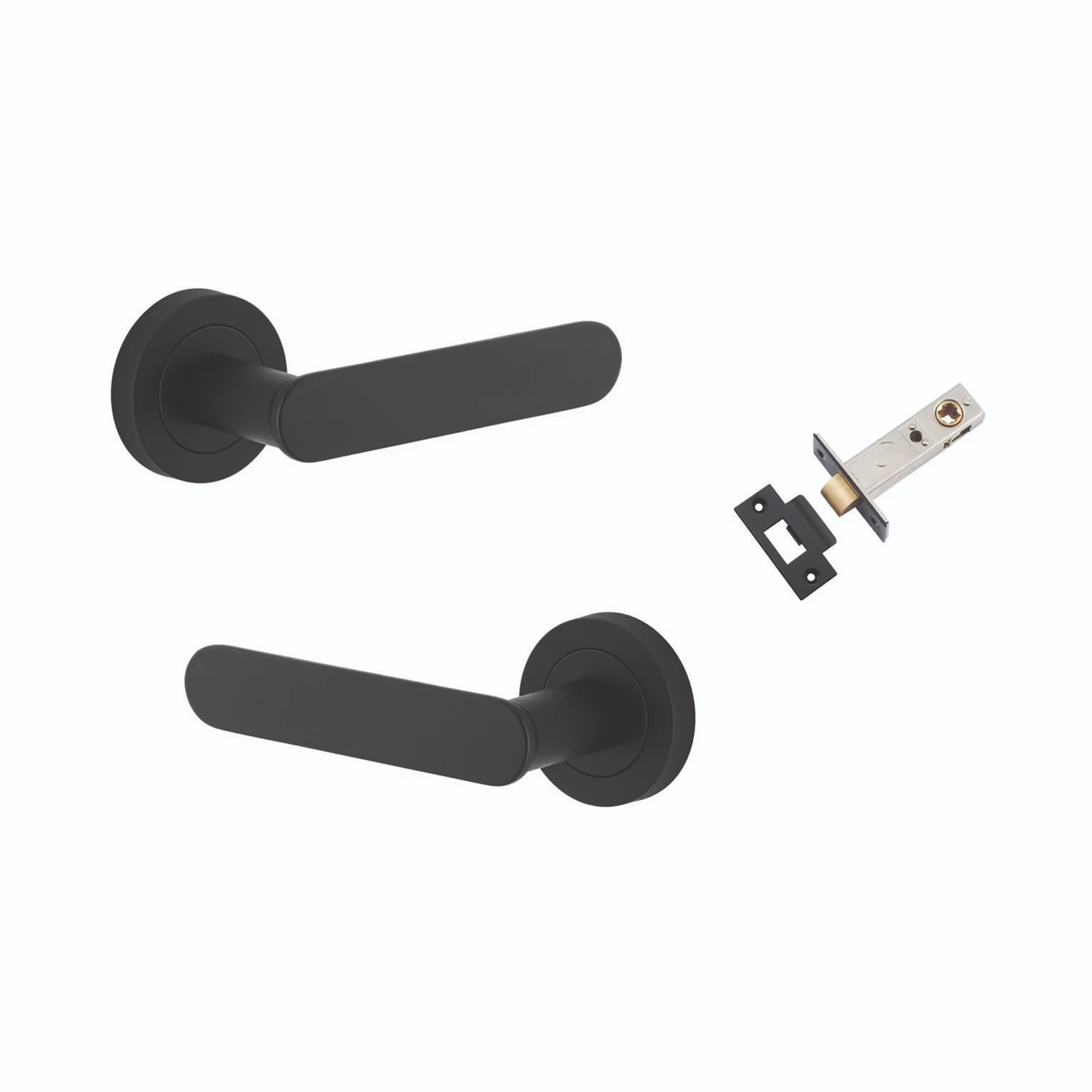 Iver Bronte Door Lever Handle on Round Rose Passage Kit - Available in Various Finishes - Image 6