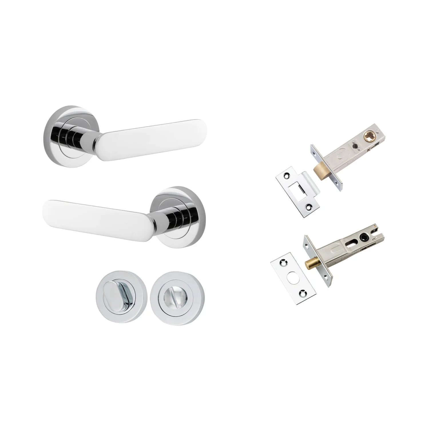Iver Bronte Door Lever Handle on Round Rose Privacy Kit with Turn - Available in Various Finishes - Image 9