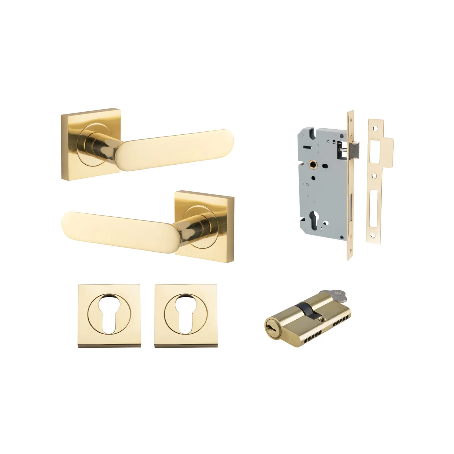 Iver Bronte Door Lever Handle on Square Rose Entrance Kit Key/Key - Available in Various Finishes - Image 7