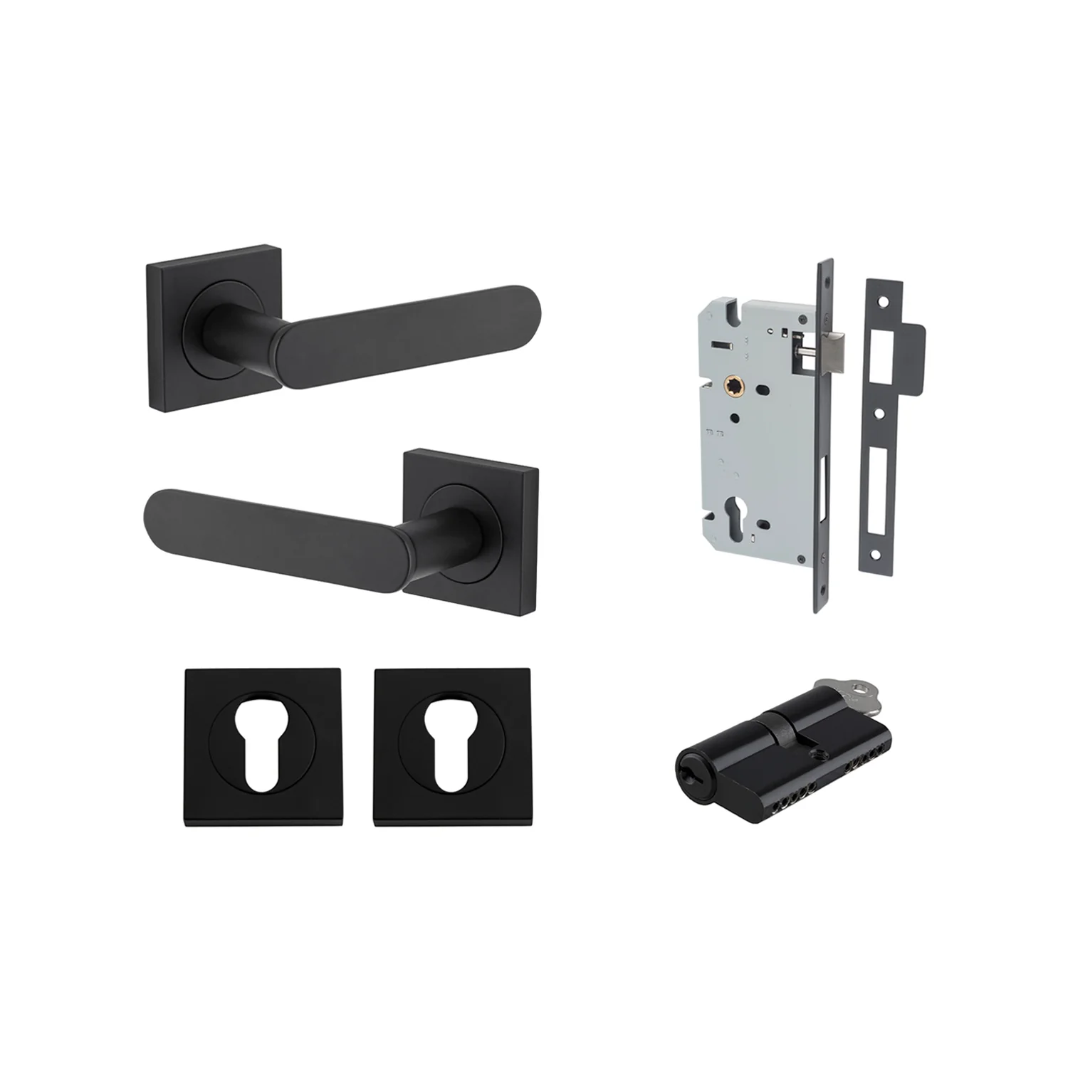 Iver Bronte Door Lever Handle on Square Rose Entrance Kit Key/Key - Available in Various Finishes - Image 9