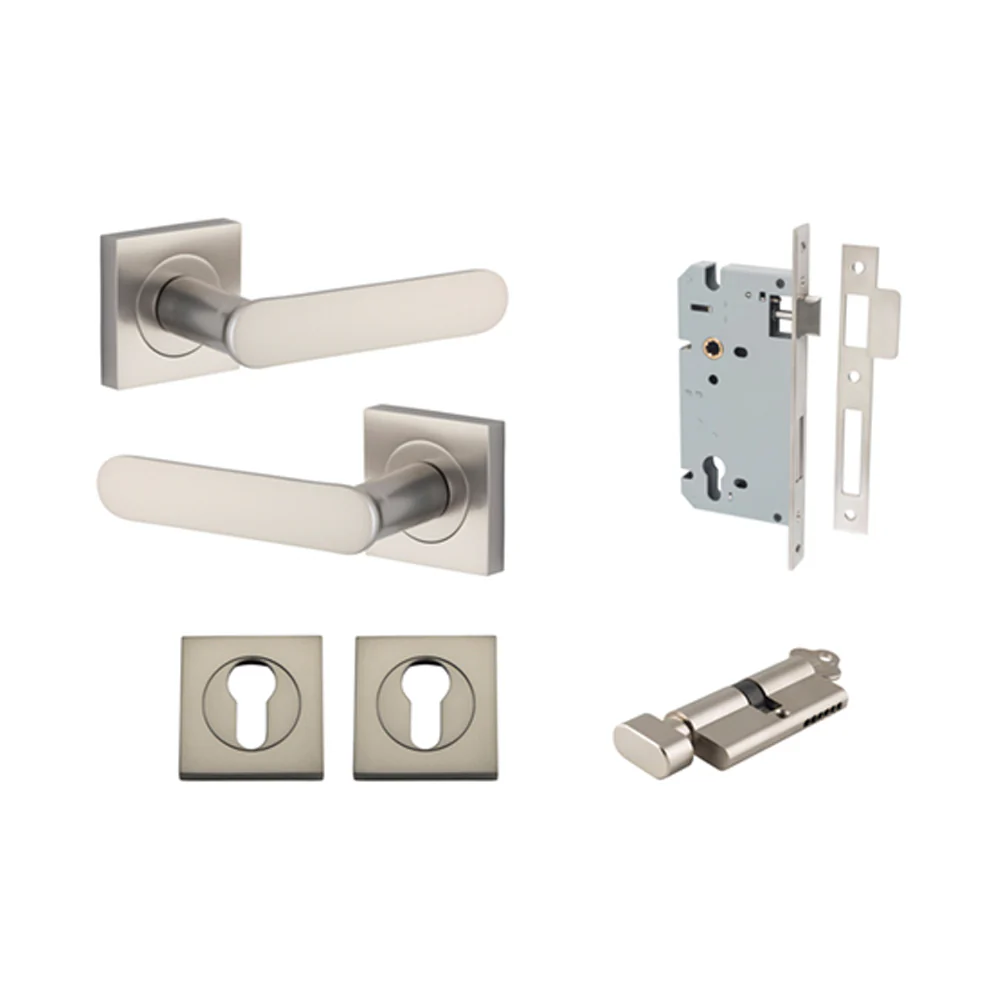 Iver Bronte Door Lever Handle on Square Rose Entrance Kit Key/Thumb - Available in Various Finishes - Image 12
