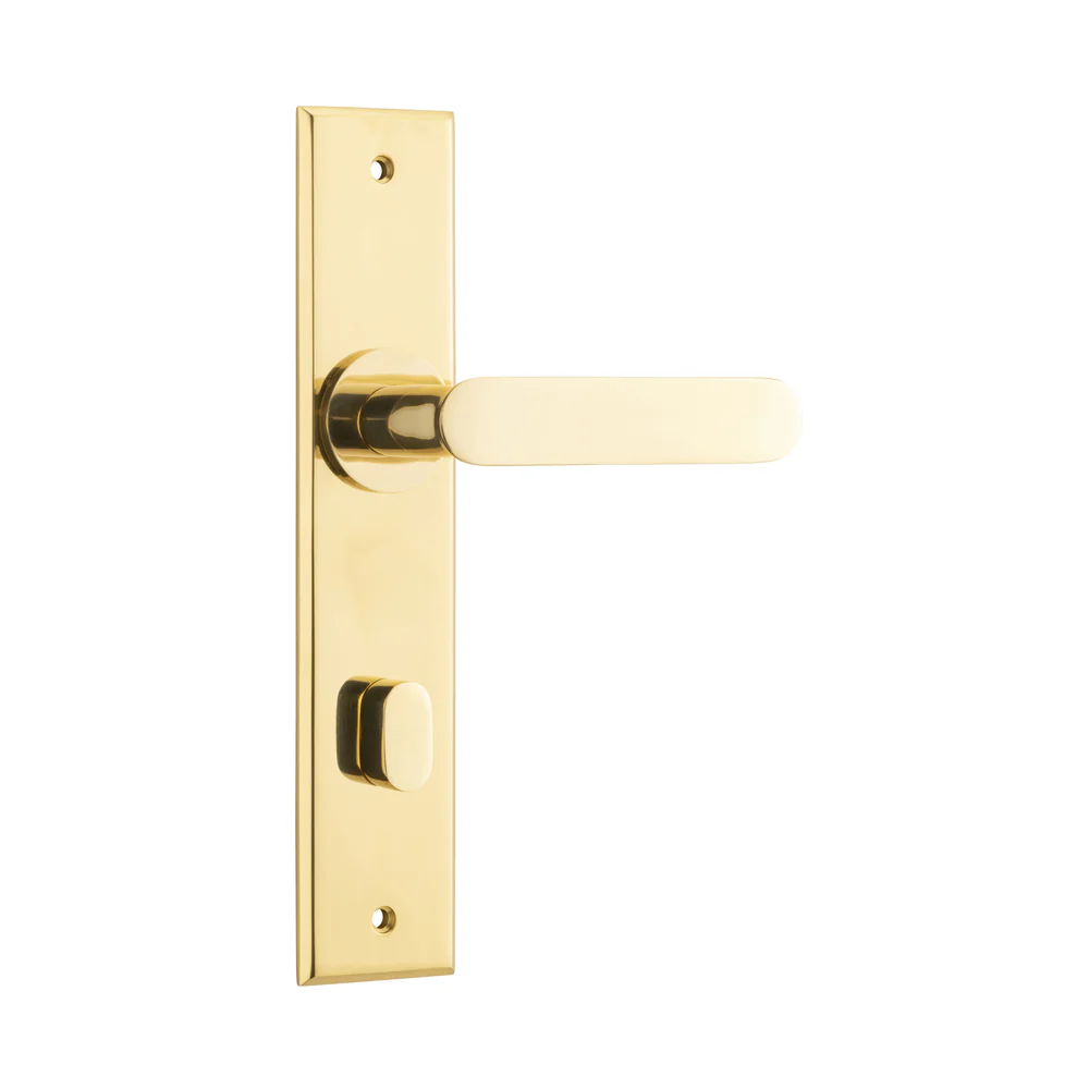 Iver Bronte Door Lever Handle on Chamfered Backplate Polished Brass - Image 4