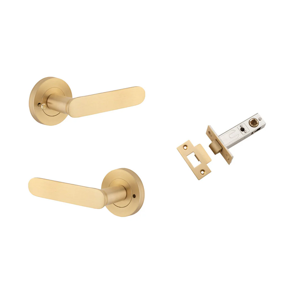 Iver Bronte Door Lever on Round Rose Inbuilt Privacy Kit 60mm Backset - Image 11