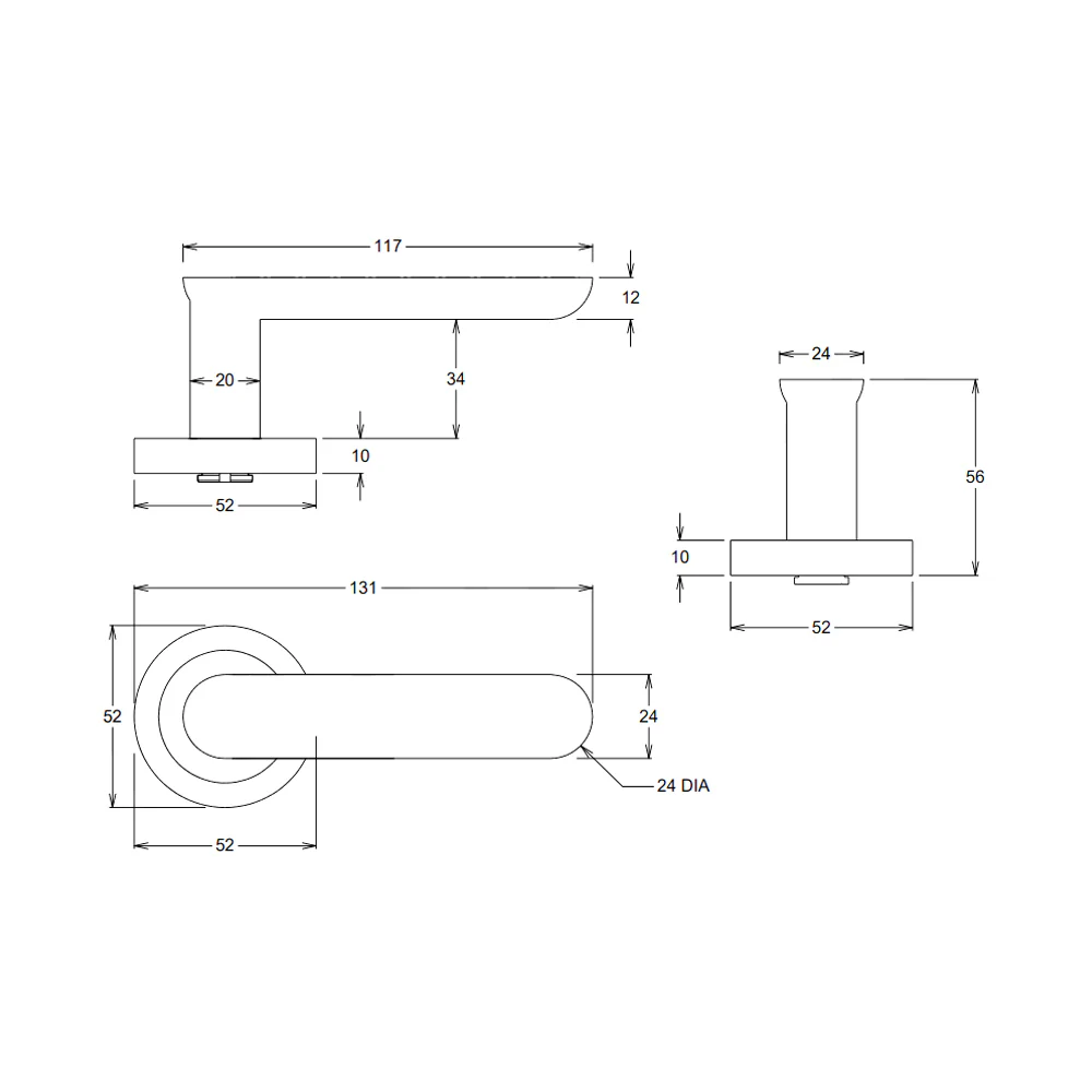 Iver Bronte Door Lever on Round Rose Passage - Image 3