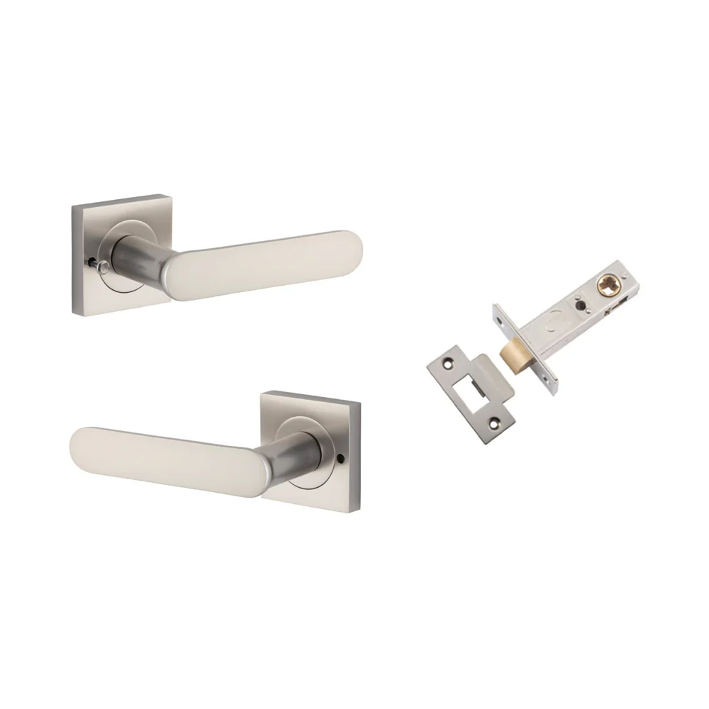 Iver Bronte Door Lever on Square Rose Inbuilt Privacy Kit 60mm Backset - Image 10
