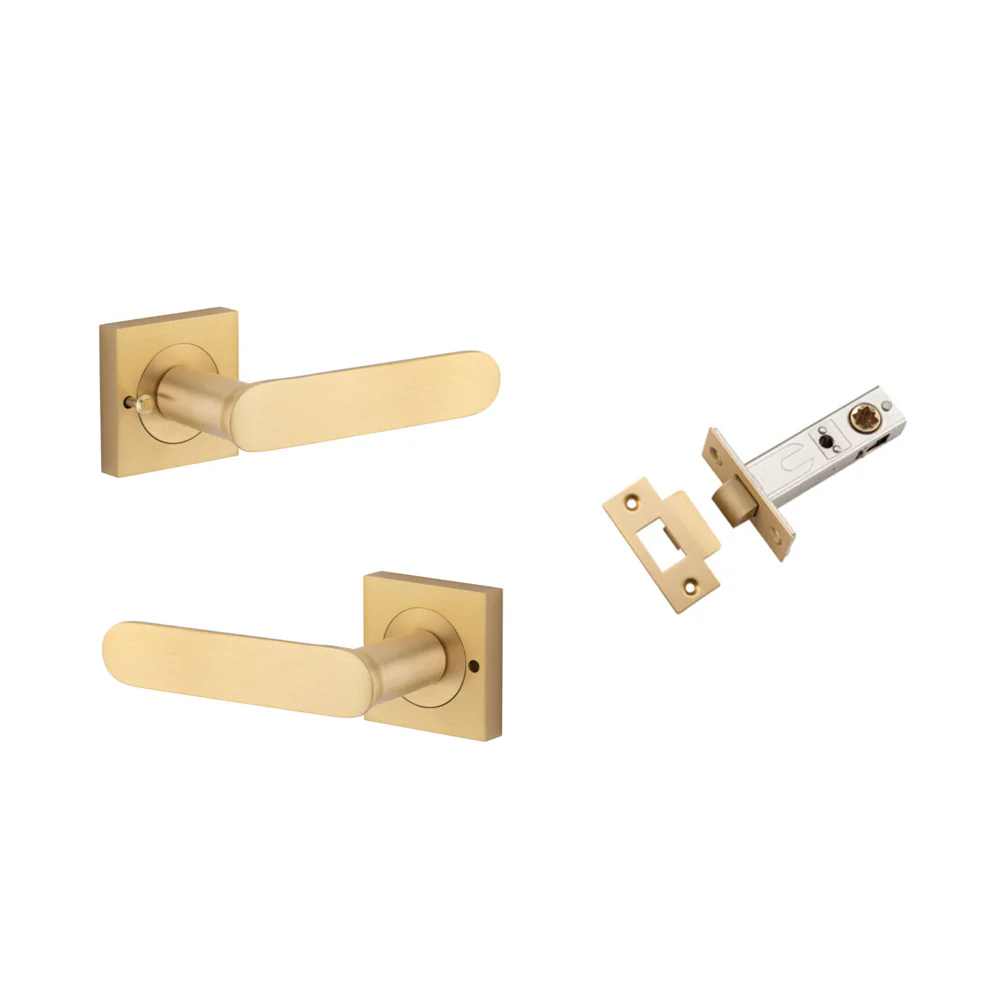 Iver Bronte Door Lever on Square Rose Inbuilt Privacy Kit 60mm Backset - Image 11