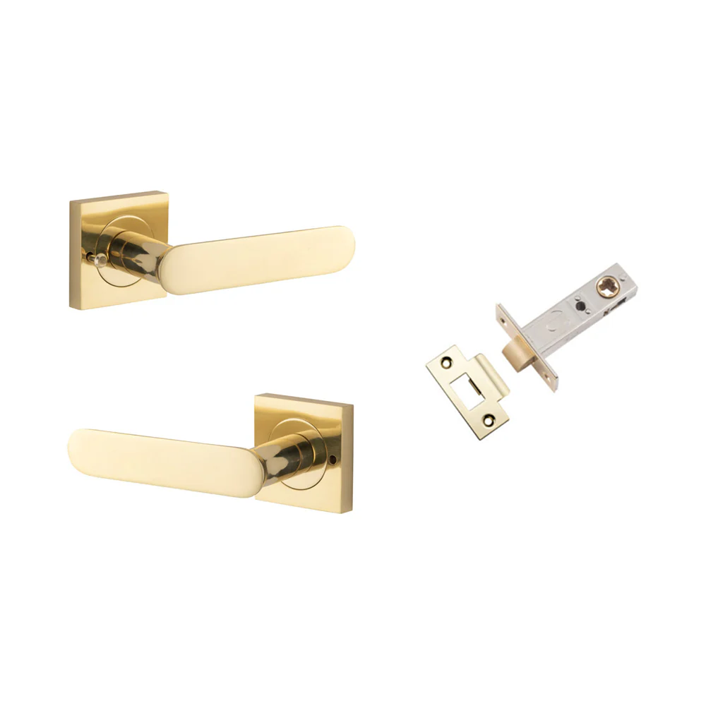 Iver Bronte Door Lever on Square Rose Inbuilt Privacy Kit 60mm Backset - Image 5
