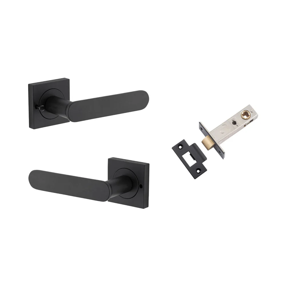 Iver Bronte Door Lever on Square Rose Inbuilt Privacy Kit 60mm Backset - Image 7