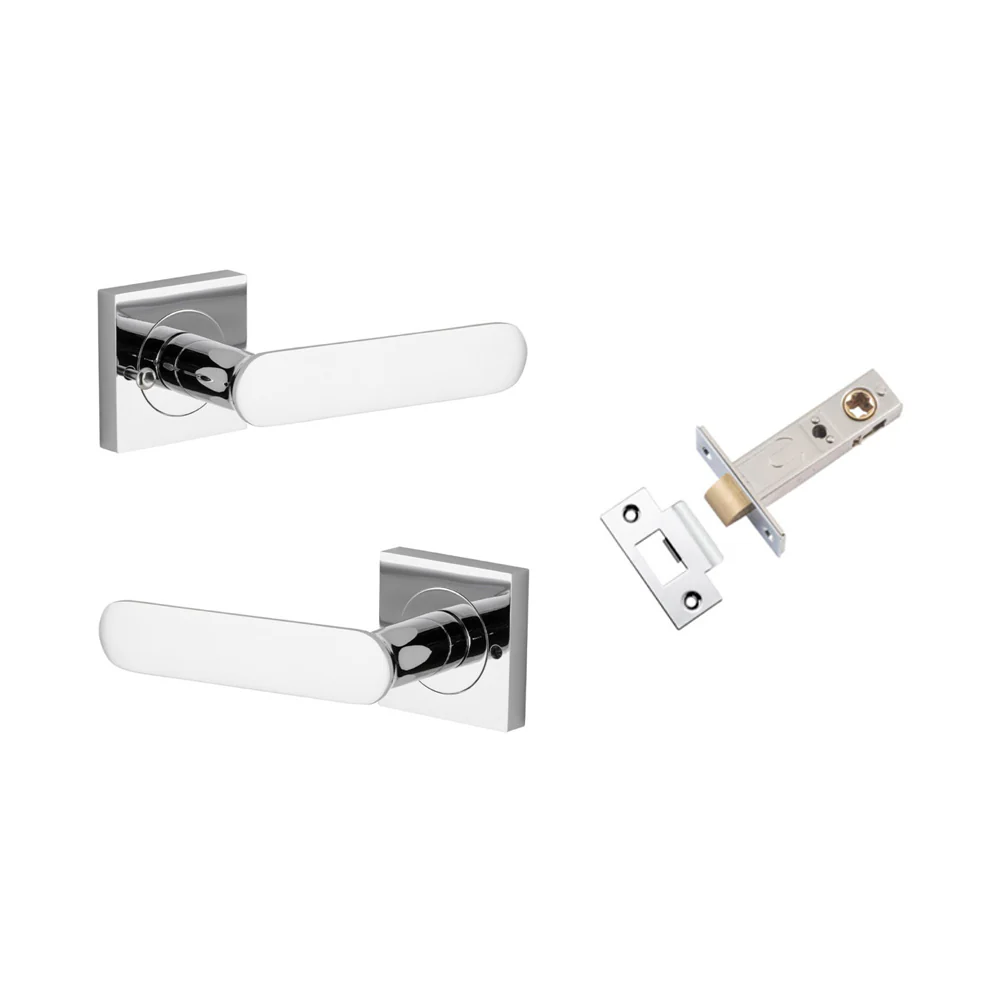 Iver Bronte Door Lever on Square Rose Inbuilt Privacy Kit 60mm Backset - Image 8