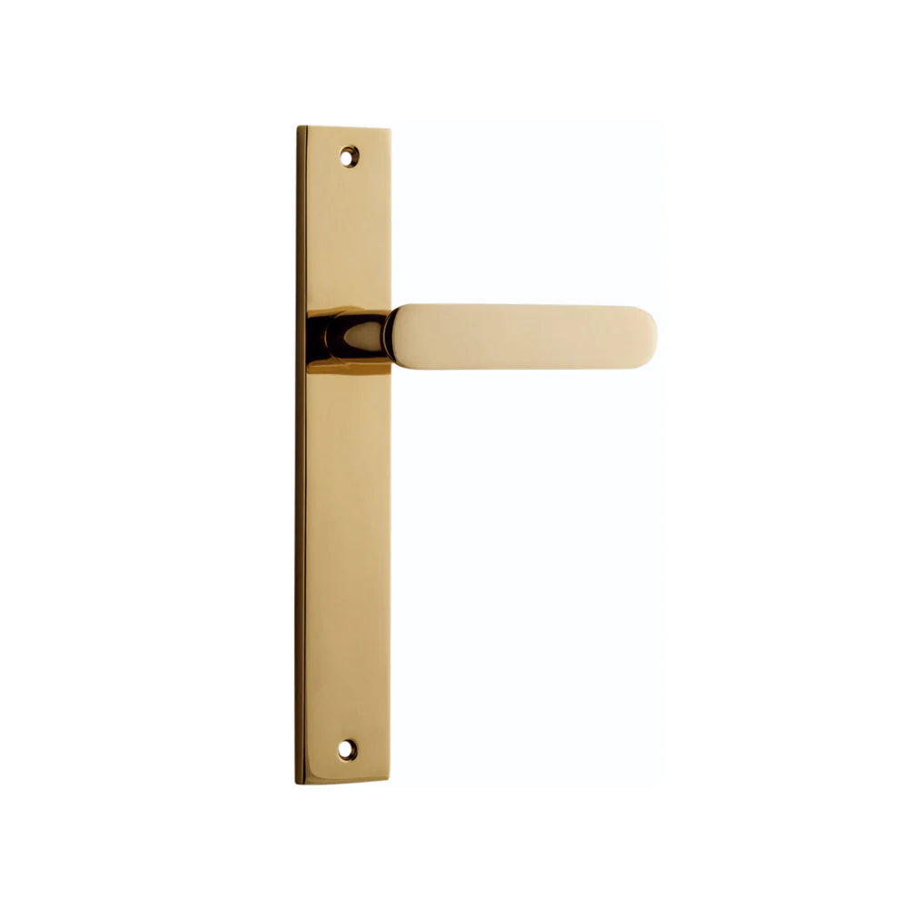 Iver Bronte Door Lever Handle on Rectangular Backplate Polished Brass - Image 4