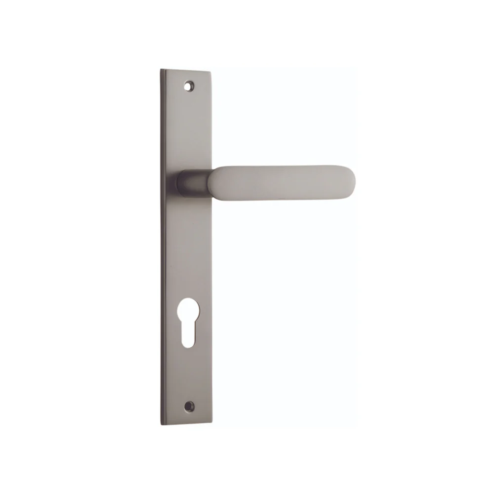 Iver Bronte Door Lever Handle on Rectangular Backplate Satin Nickel - Image 5