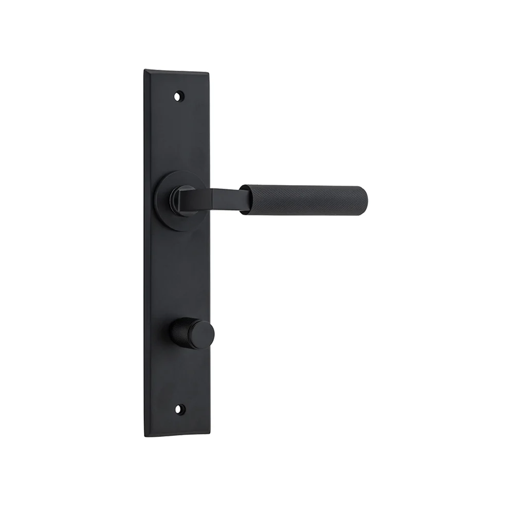 Iver Brunswick Door Lever Handle on Chamfered Backplate Matt Black - Image 6