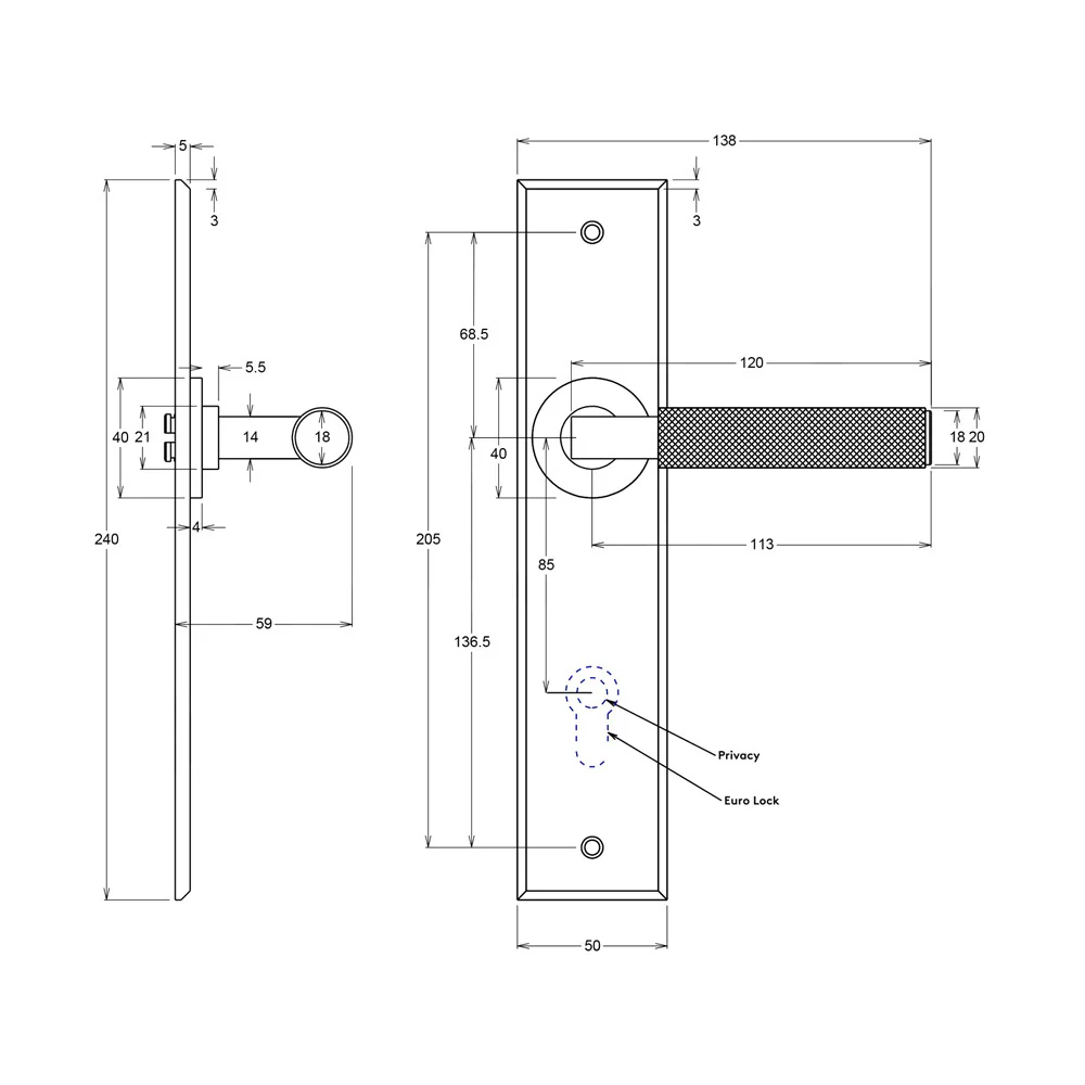 Iver Brunswick Door Lever Handle on Chamfered Backplate Polished Chrome - Image 2