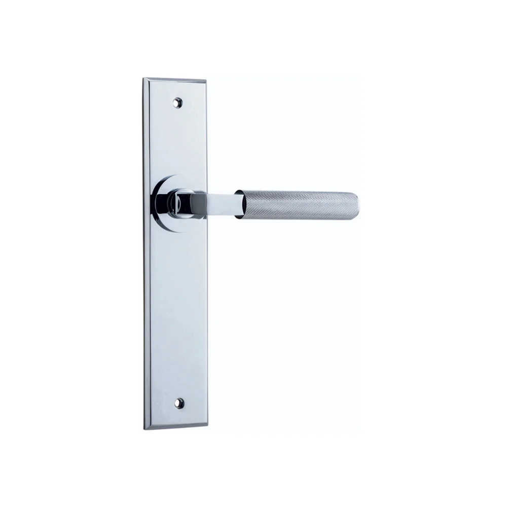 Iver Brunswick Door Lever Handle on Chamfered Backplate Polished Chrome - Image 4