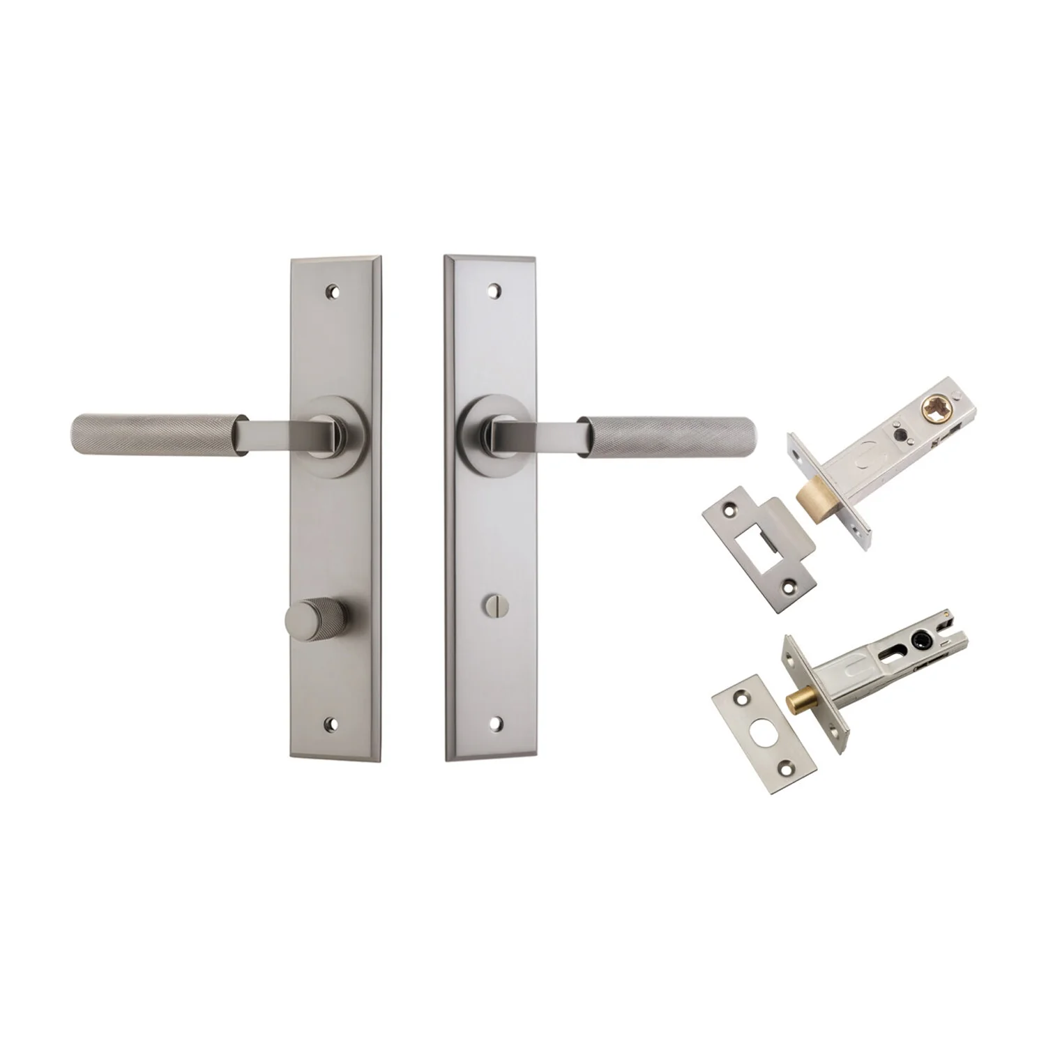 Iver Brunswick Door Lever Handle on Chamfered Backplate Privacy Kit - Available in Various Finishes - Image 11