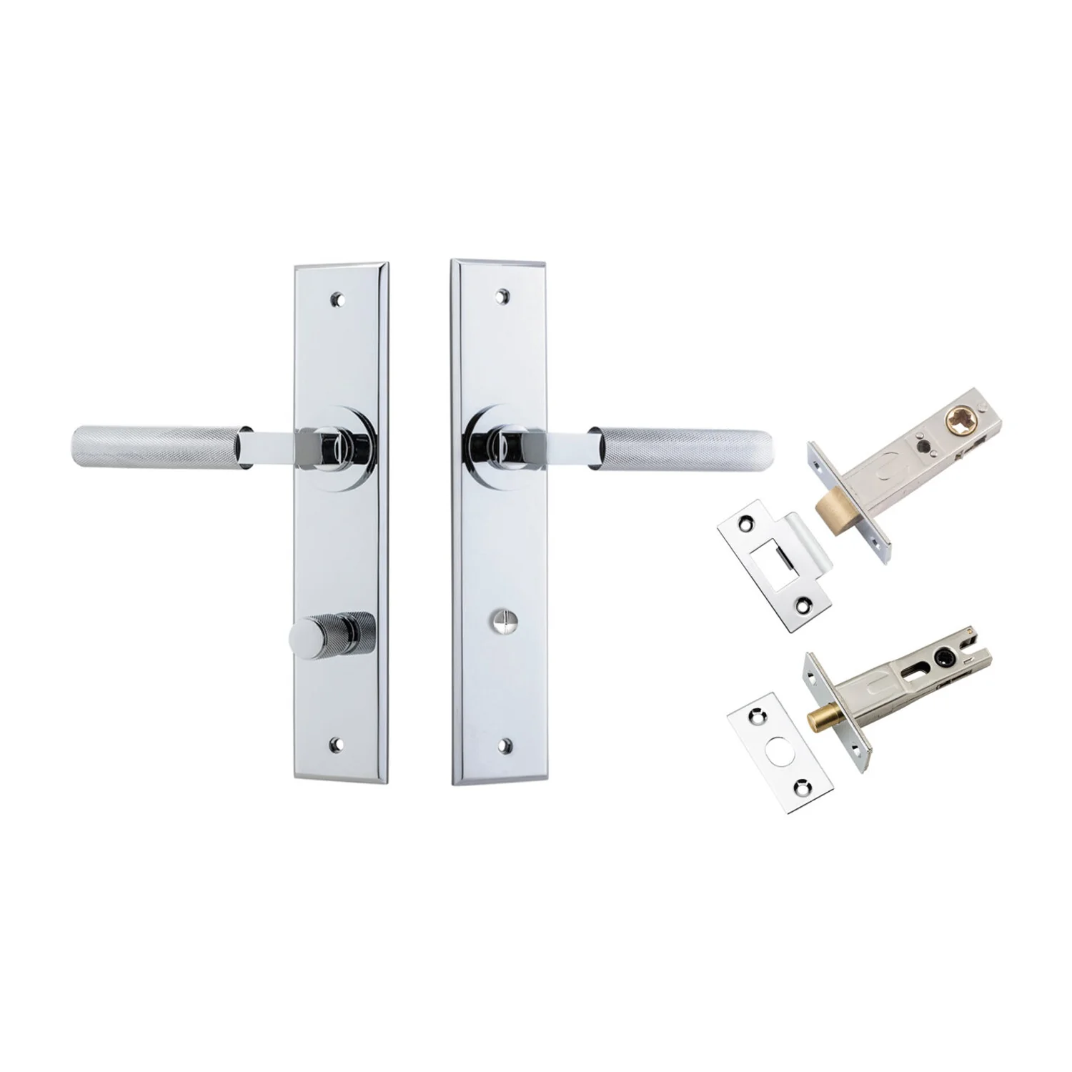 Iver Brunswick Door Lever Handle on Chamfered Backplate Privacy Kit - Available in Various Finishes - Image 8