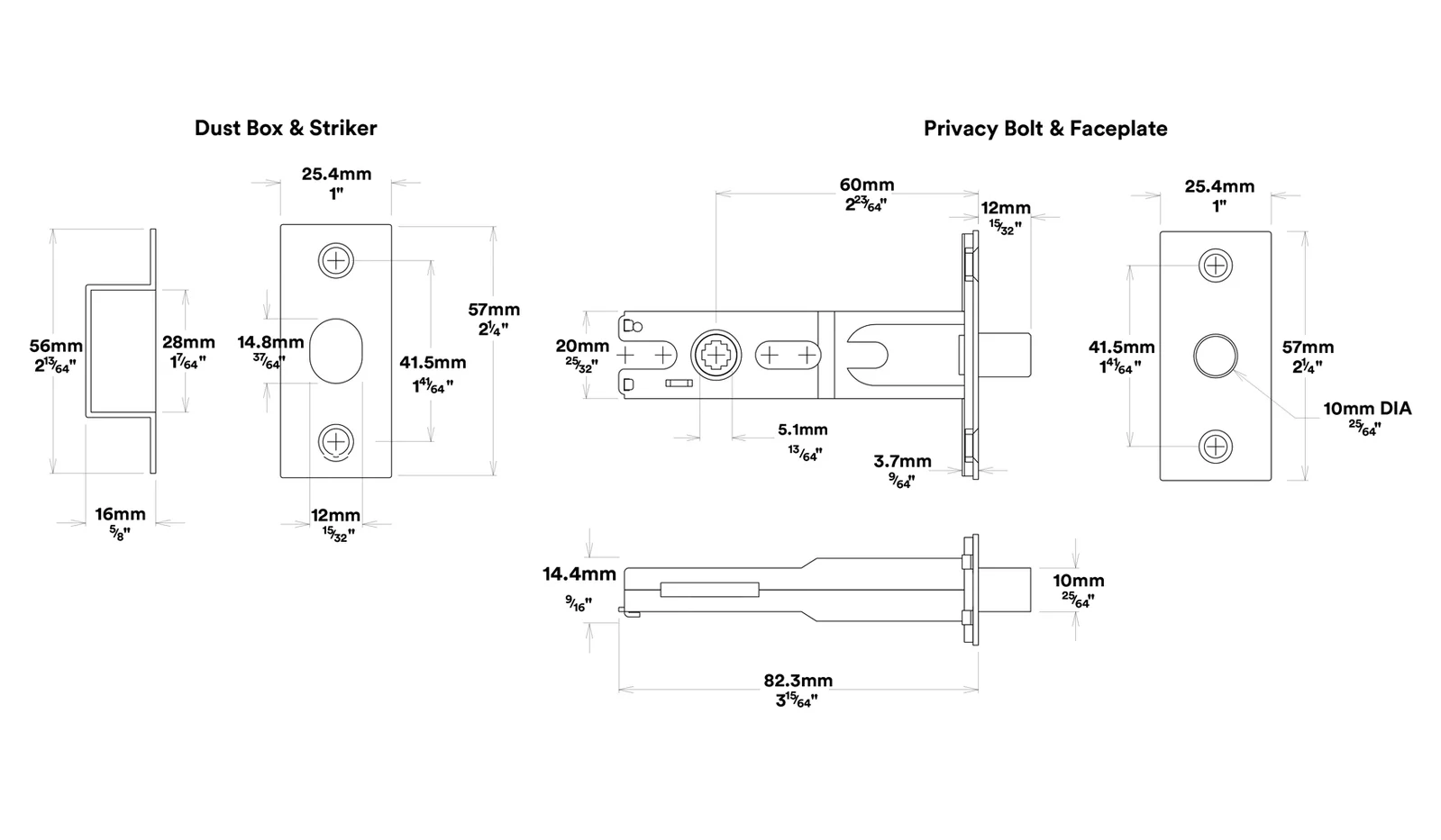 Iver Brunswick Door Lever Handle on Rectangular Backplate Privacy Kit - Image 6