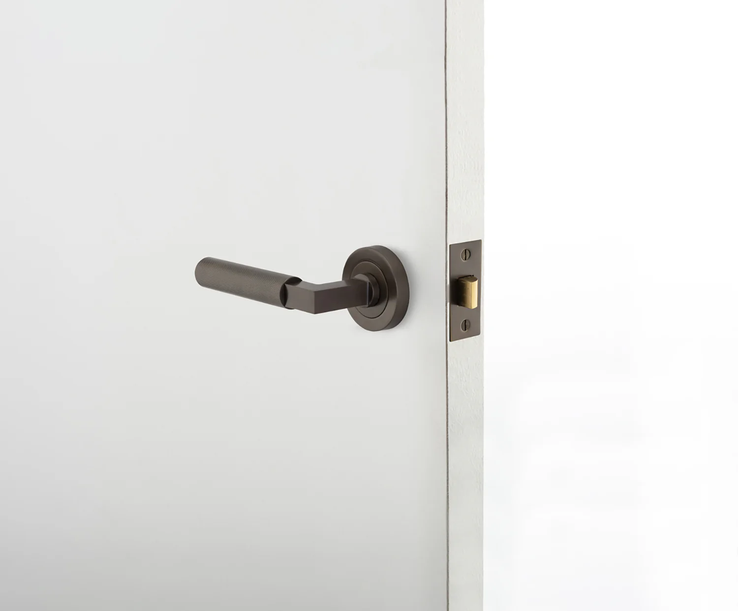 Iver Brunswick Door Lever Handle on Round Rose Passage - Image 2