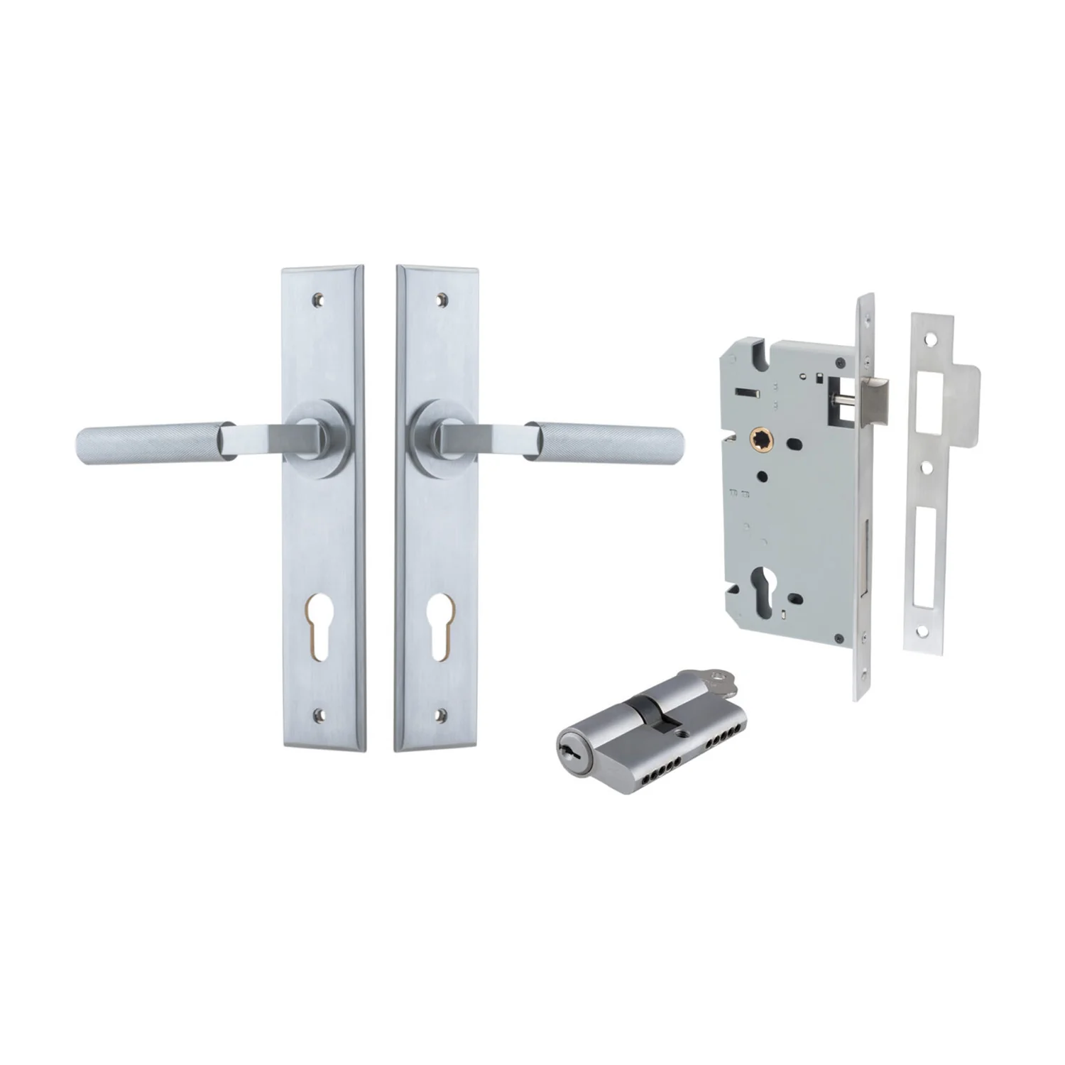 Iver Brunswick Door Lever on Chamfered Backplate Entrance Kit Key/Key - Image 8