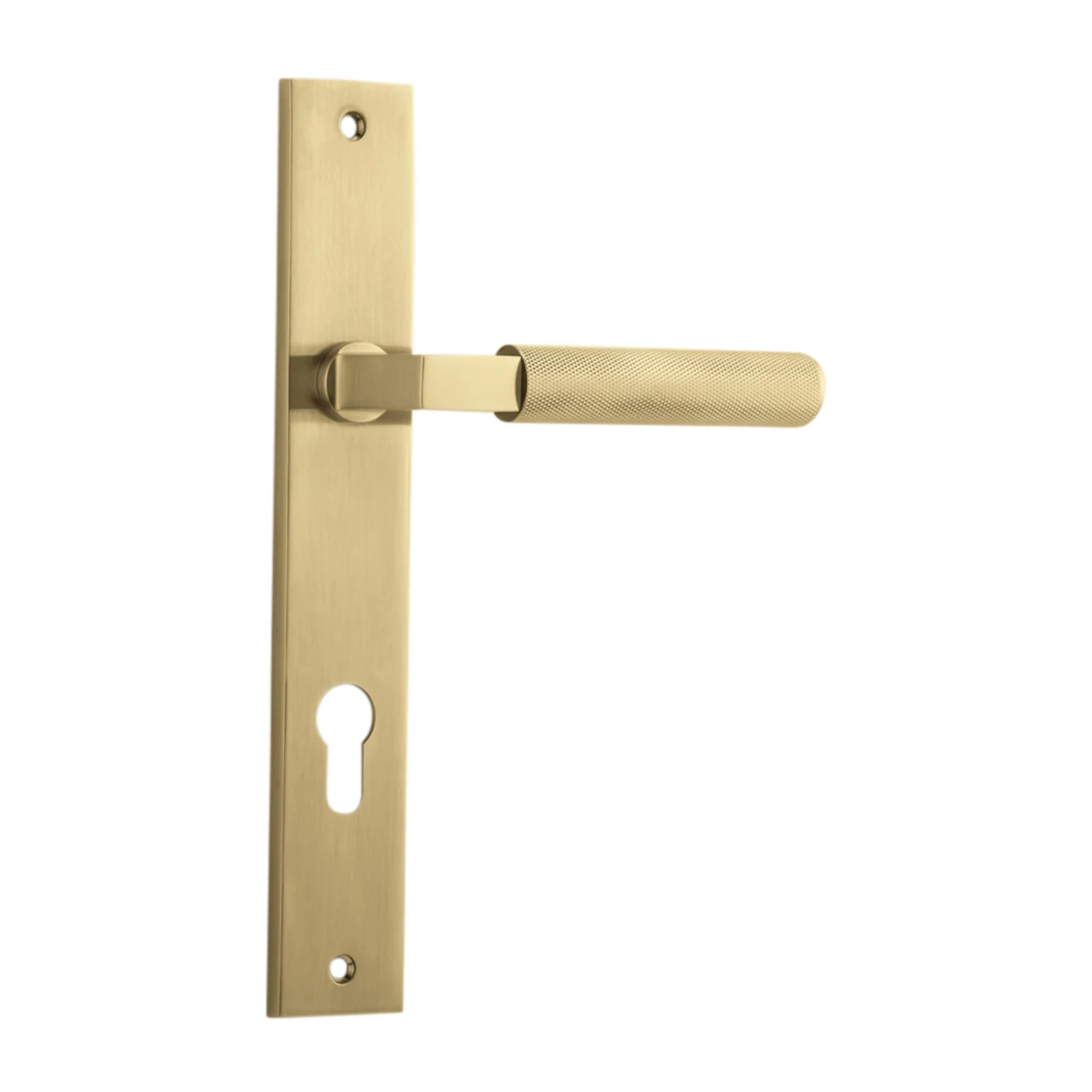 Iver Brunswick Door Lever on Rectangular Backplate Brushed Gold PVD - Image 4