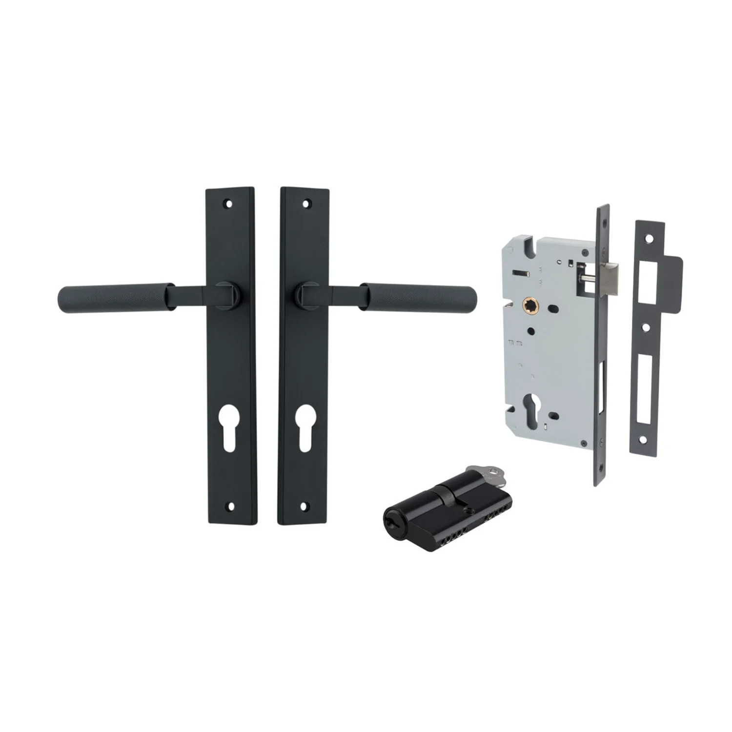 Iver Brunswick Door Lever on Rectangular Backplate Entrance Kit Key/Key - Image 9
