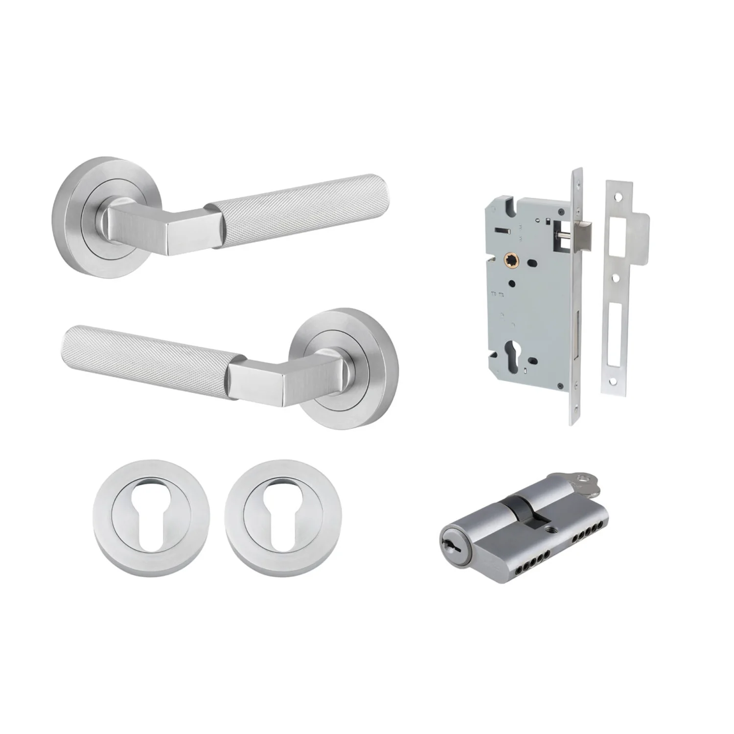 Iver Brunswick Door Lever on Round Rose Entrance Kit Key/Key - Available in Various Finishes - Image 10