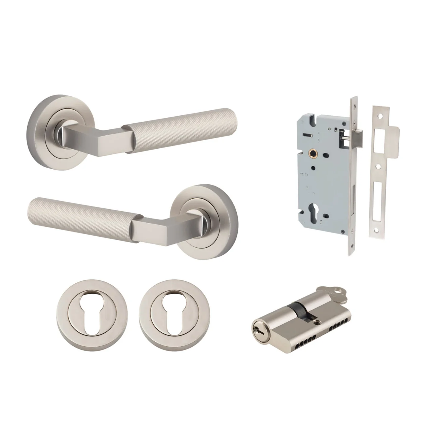 Iver Brunswick Door Lever on Round Rose Entrance Kit Key/Key - Available in Various Finishes - Image 11