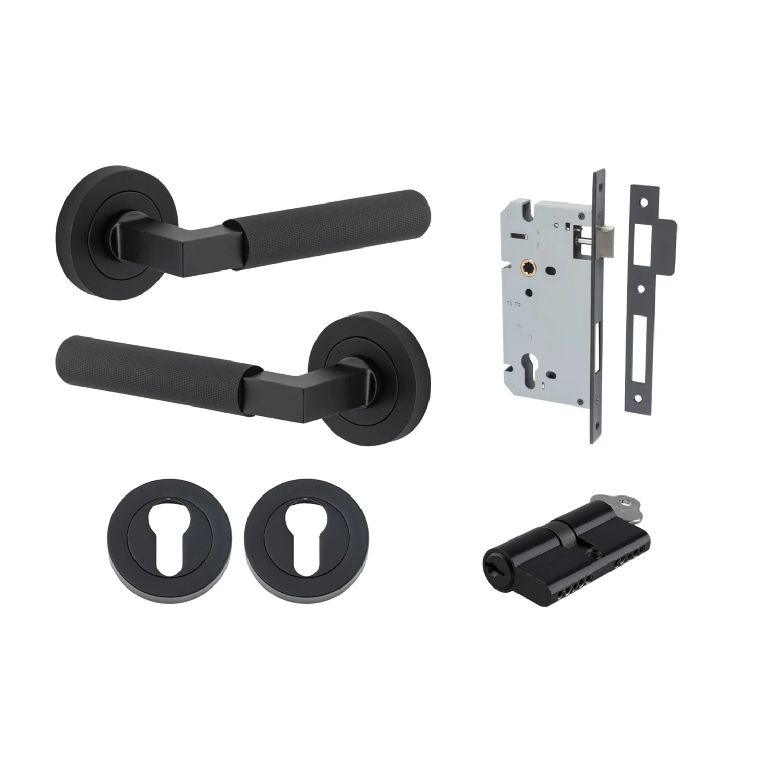 Iver Brunswick Door Lever on Round Rose Entrance Kit Key/Key - Available in Various Finishes - Image 8
