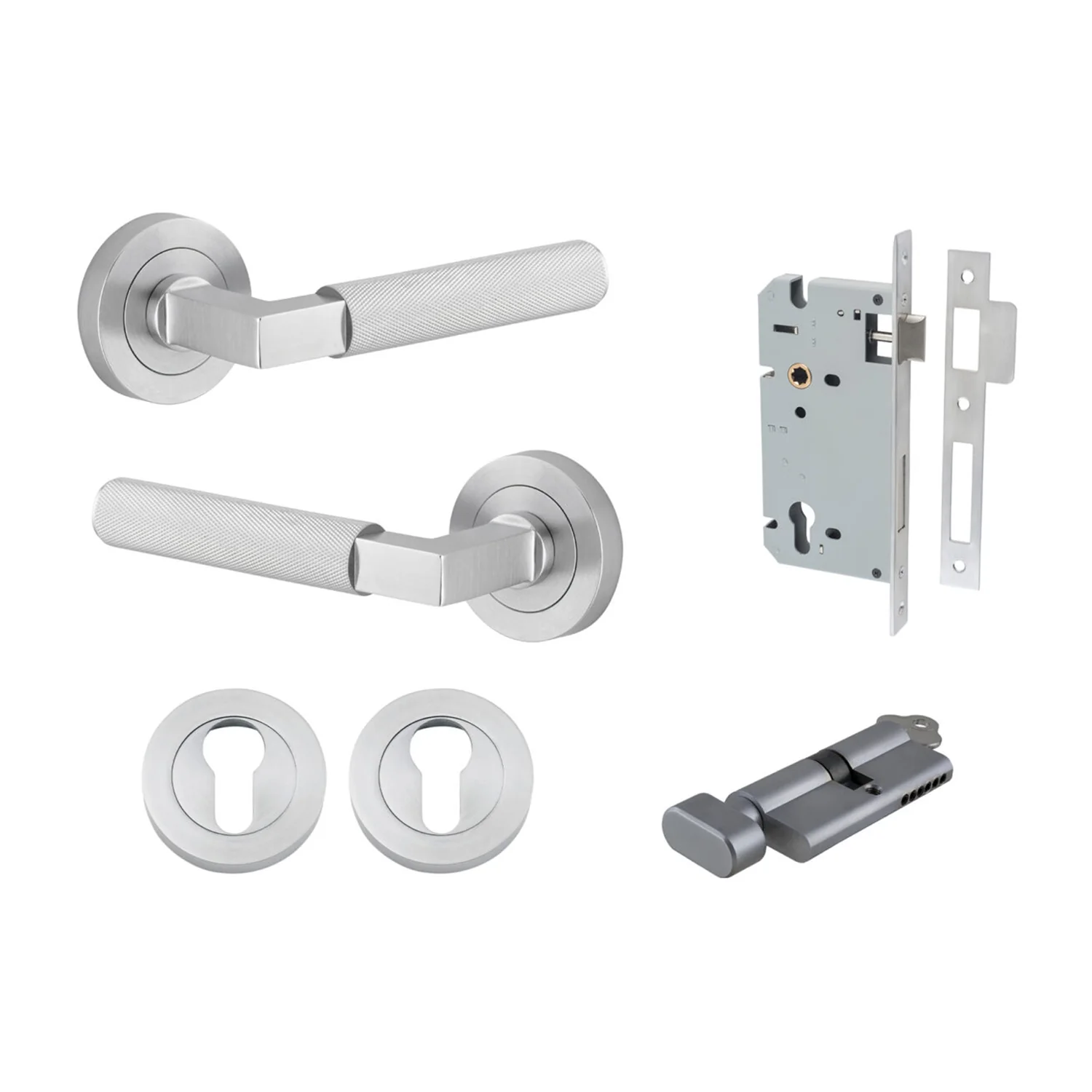 Iver Brunswick Door Lever on Round Rose Entrance Kit Key/Thumb - Available in Various Finishes - Image 10