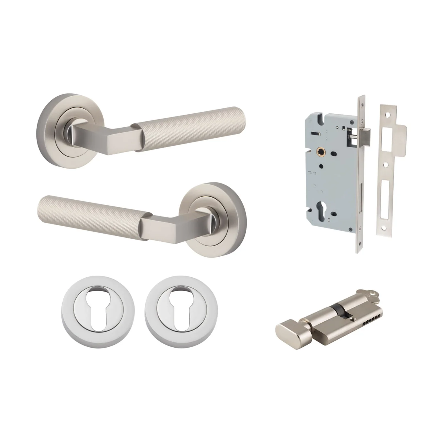 Iver Brunswick Door Lever on Round Rose Entrance Kit Key/Thumb - Available in Various Finishes - Image 11