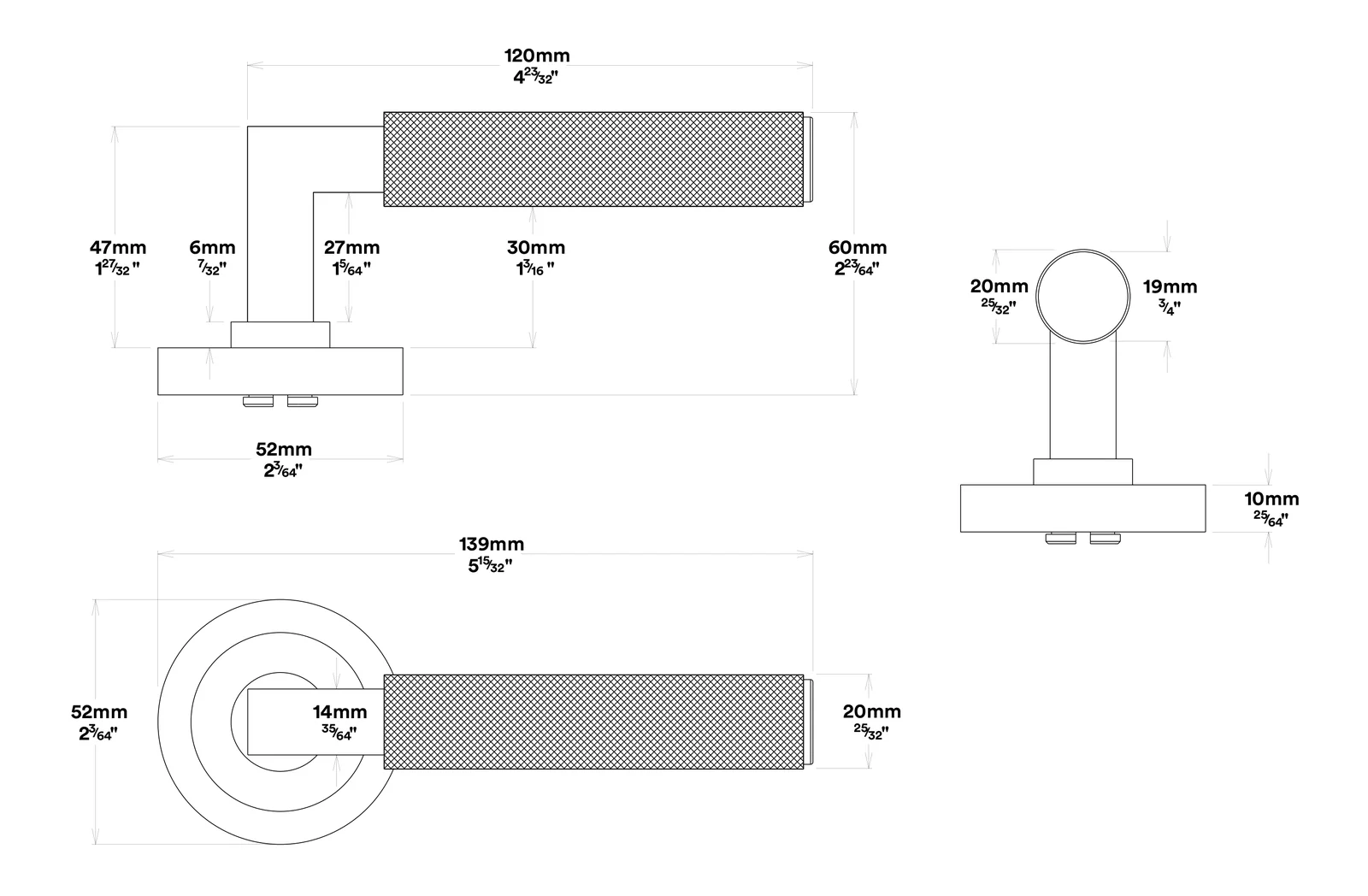 Iver Brunswick Door Lever on Round Rose Entrance Kit Key/Thumb - Available in Various Finishes - Image 3