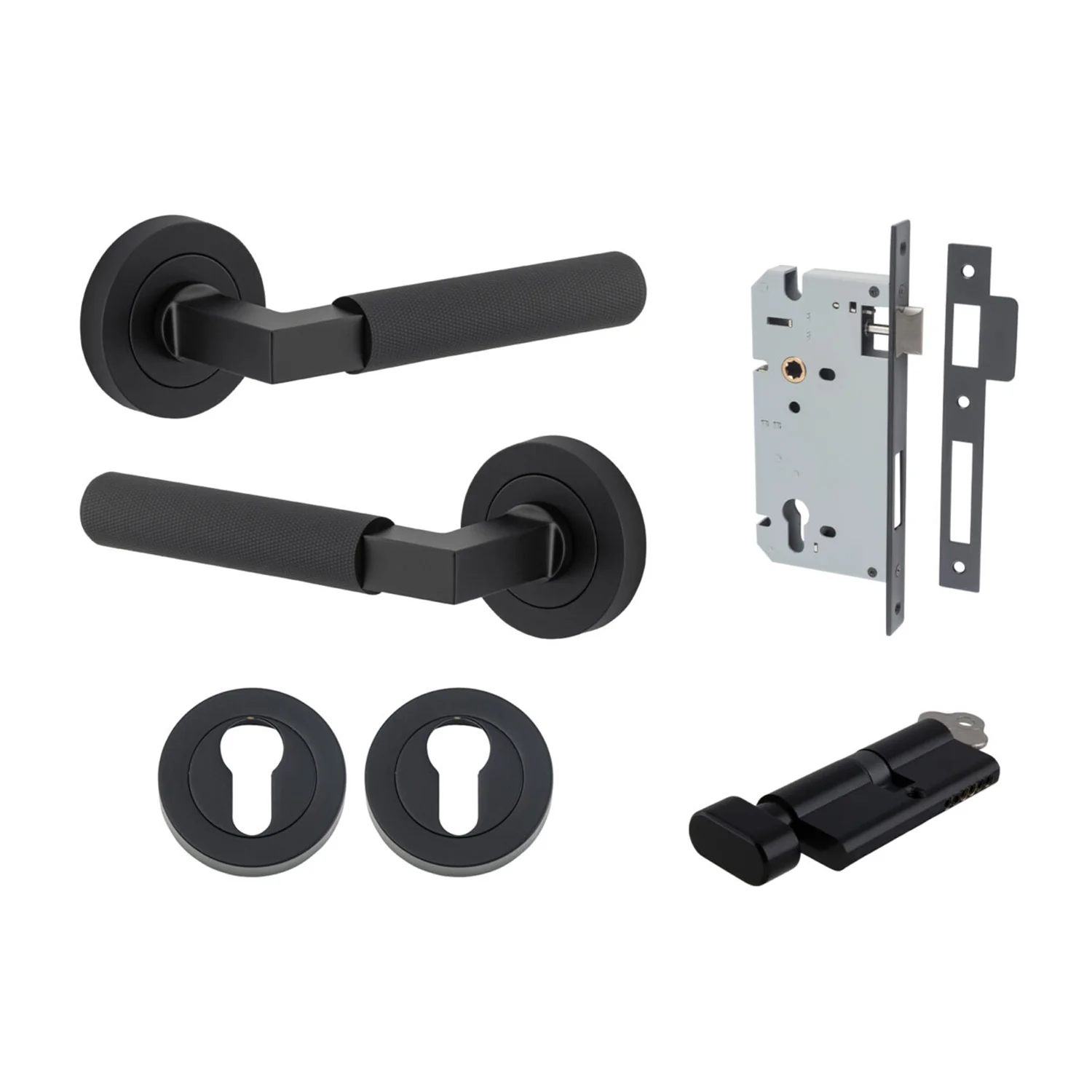 Iver Brunswick Door Lever on Round Rose Entrance Kit Key/Thumb - Available in Various Finishes - Image 8