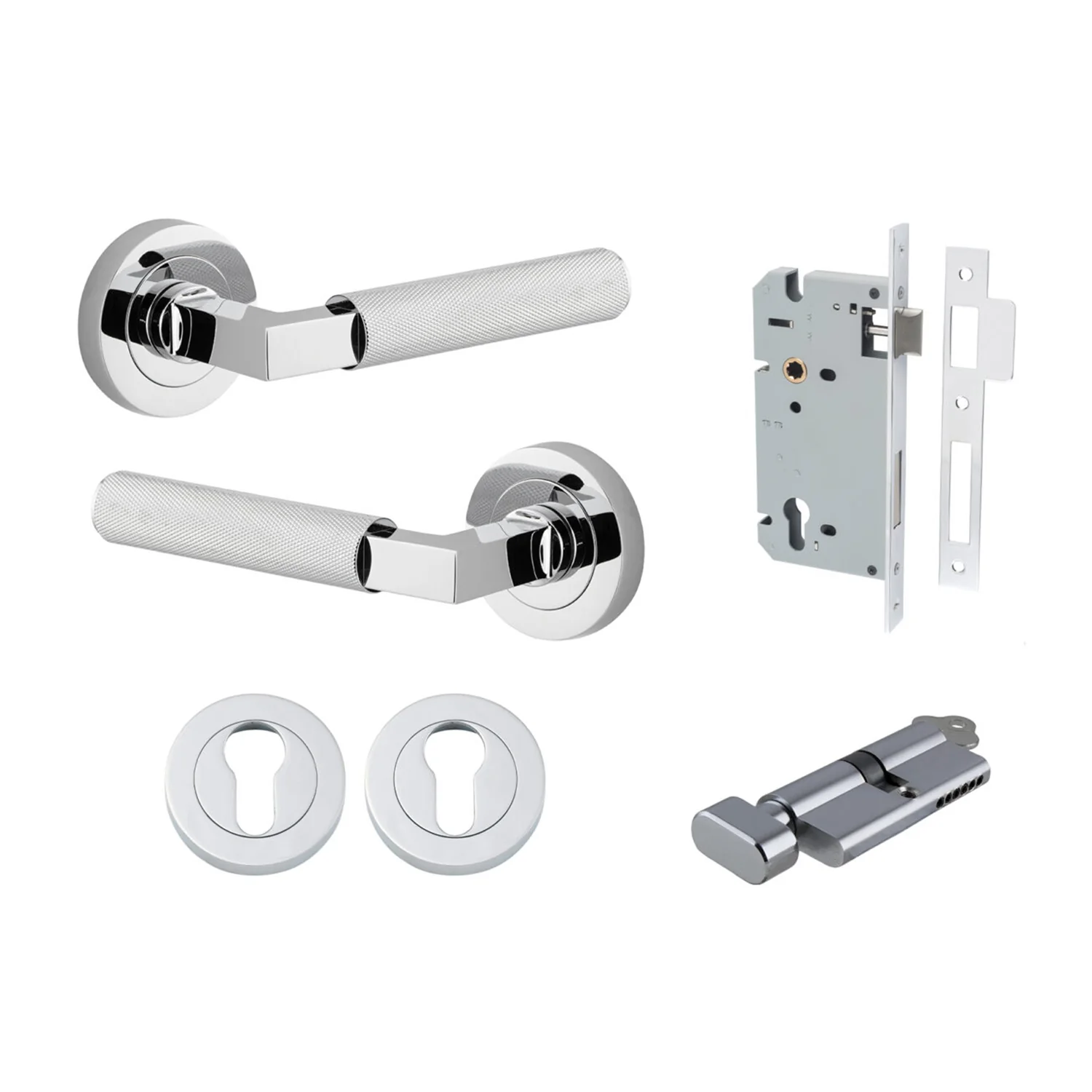Iver Brunswick Door Lever on Round Rose Entrance Kit Key/Thumb - Available in Various Finishes - Image 9
