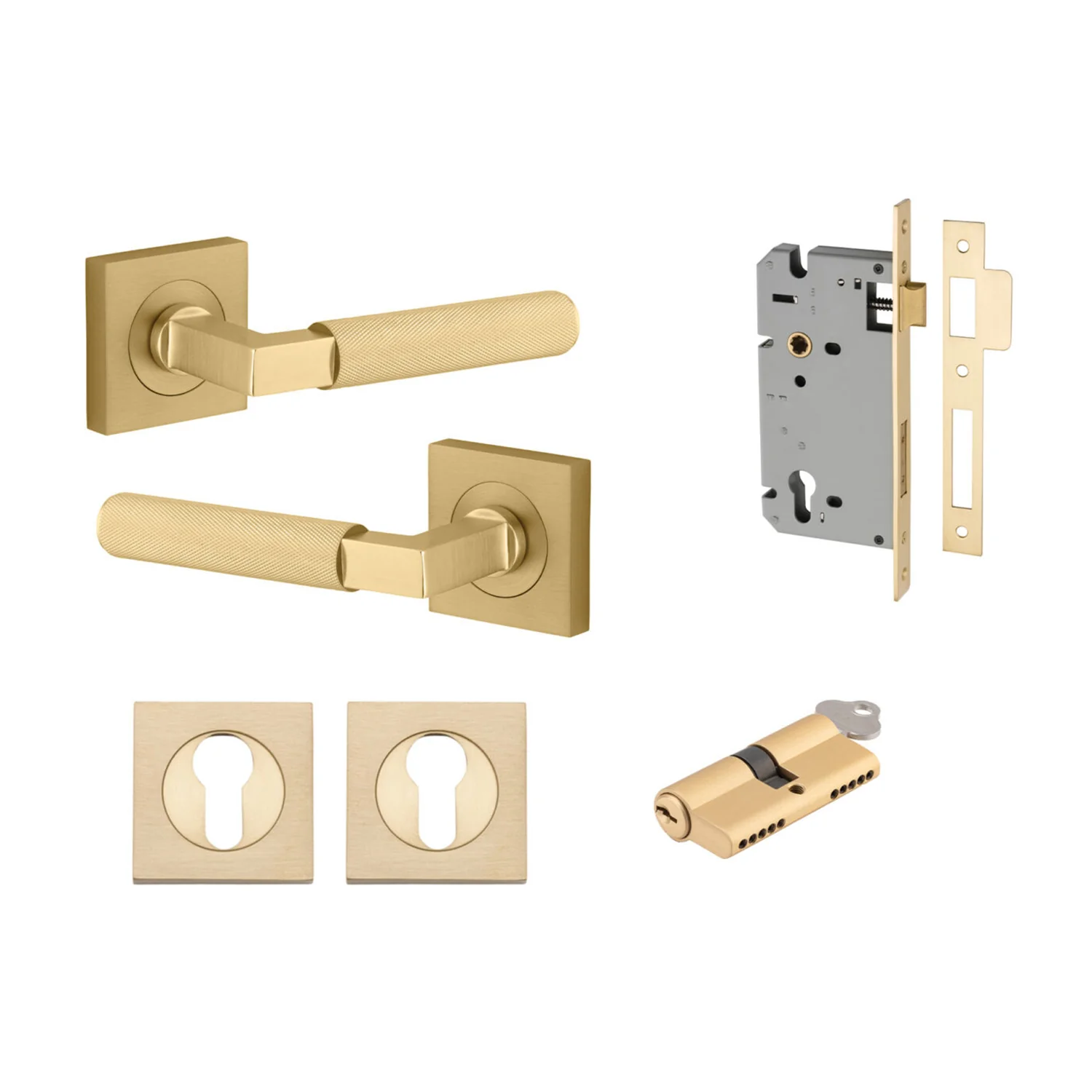 Iver Brunswick Door Lever on Square Rose Entrance Kit Key/Key - Available in Various Finishes - Image 12