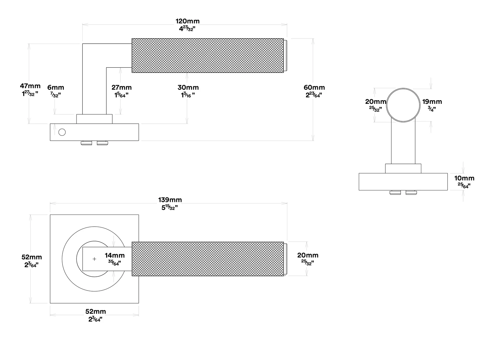 Iver Brunswick Door Lever on Square Rose Entrance Kit Key/Key - Available in Various Finishes - Image 3