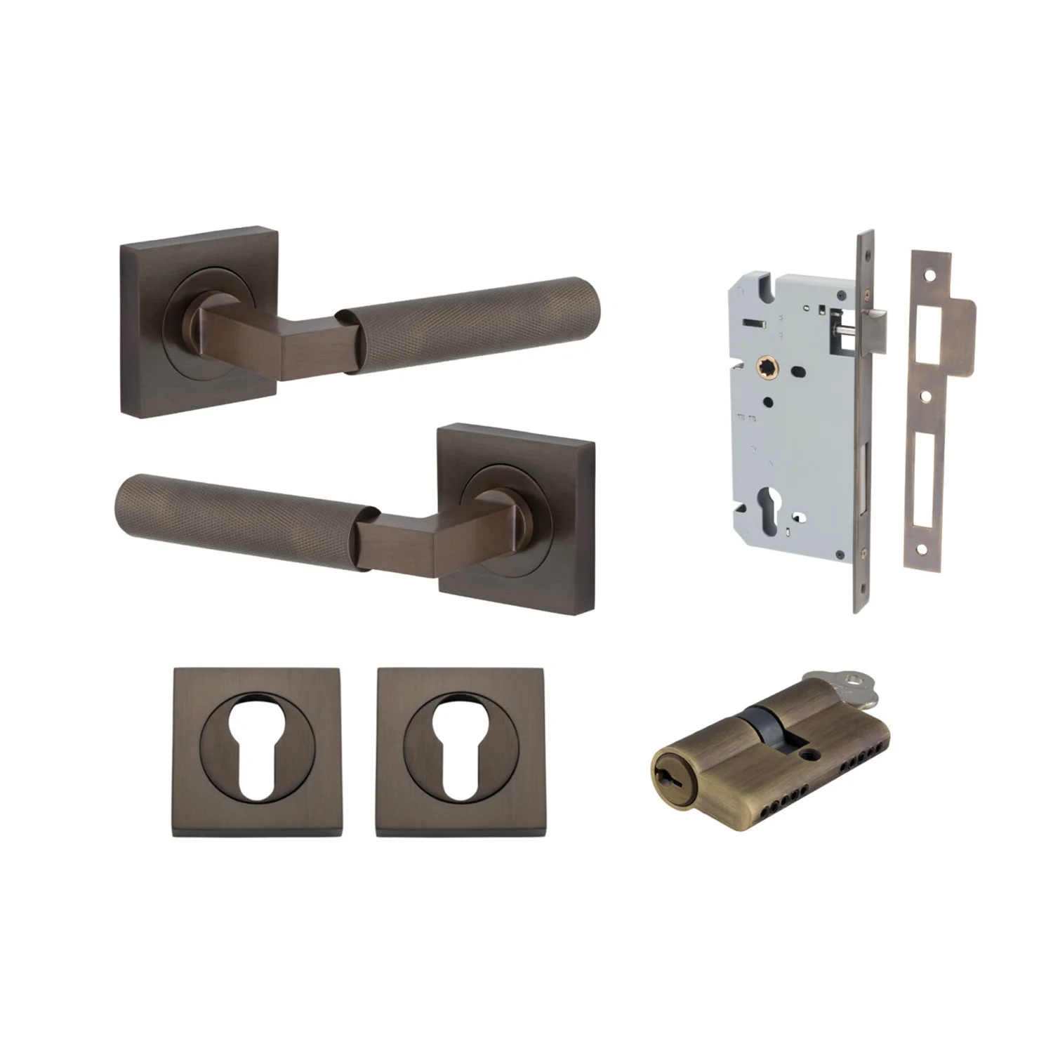 Iver Brunswick Door Lever on Square Rose Entrance Kit Key/Key - Available in Various Finishes - Image 7